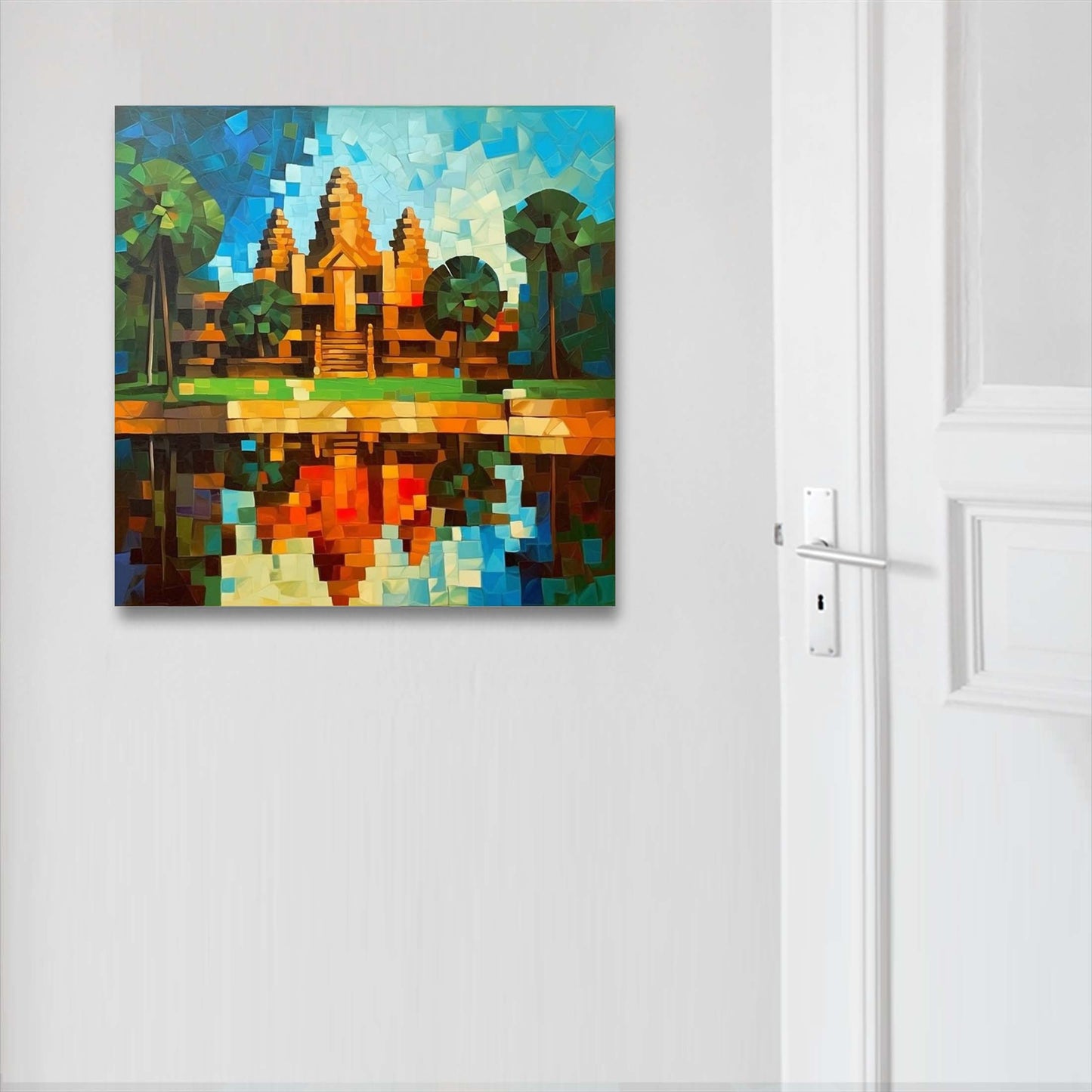 Angkor Wat - Wandbild in der Stilrichtung des Expressionismus