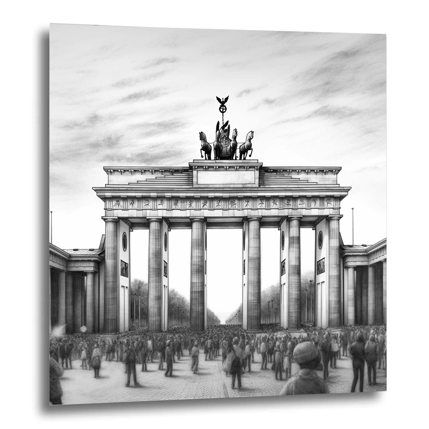 Berlin Brandenburg Gate - mural in the style of a drawing