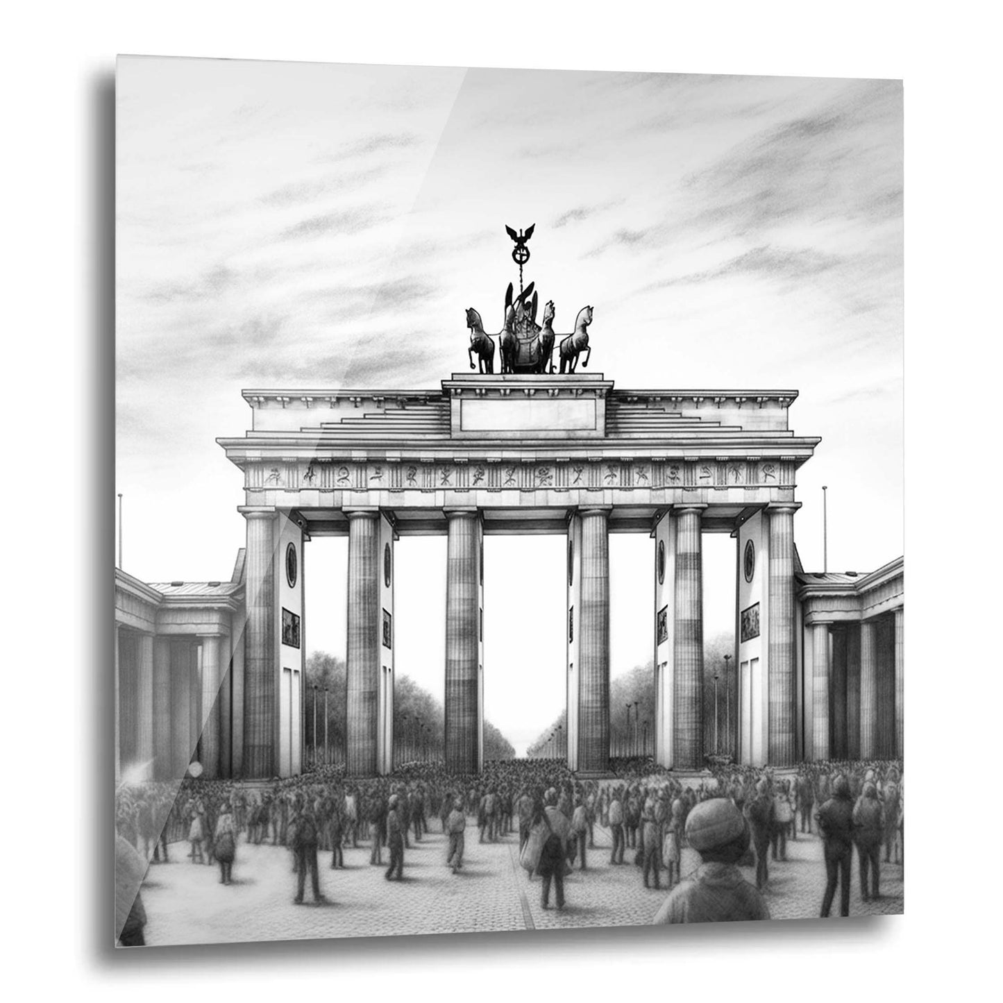 Berlin Brandenburg Gate - mural in the style of a drawing