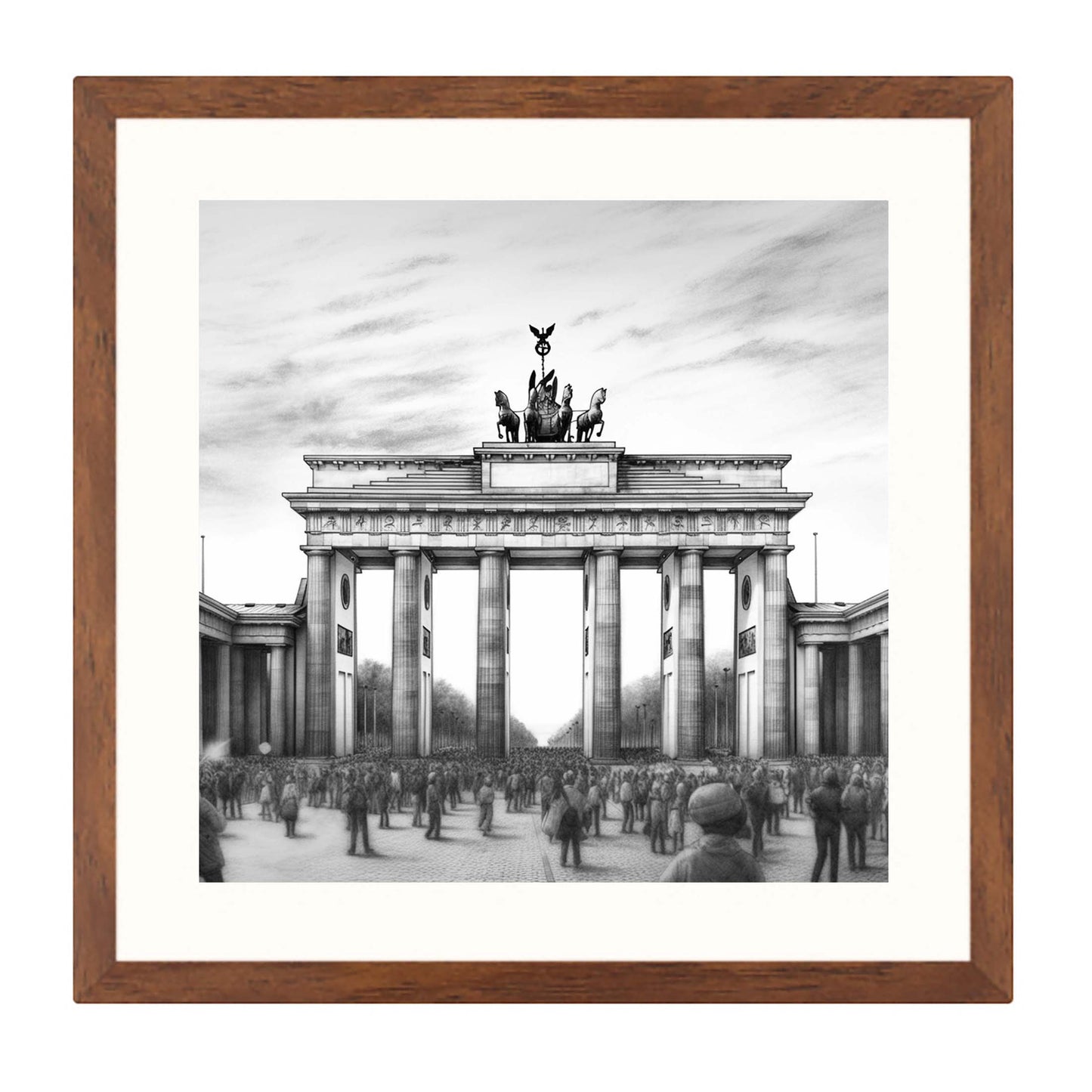 Berlin Brandenburg Gate - mural in the style of a drawing