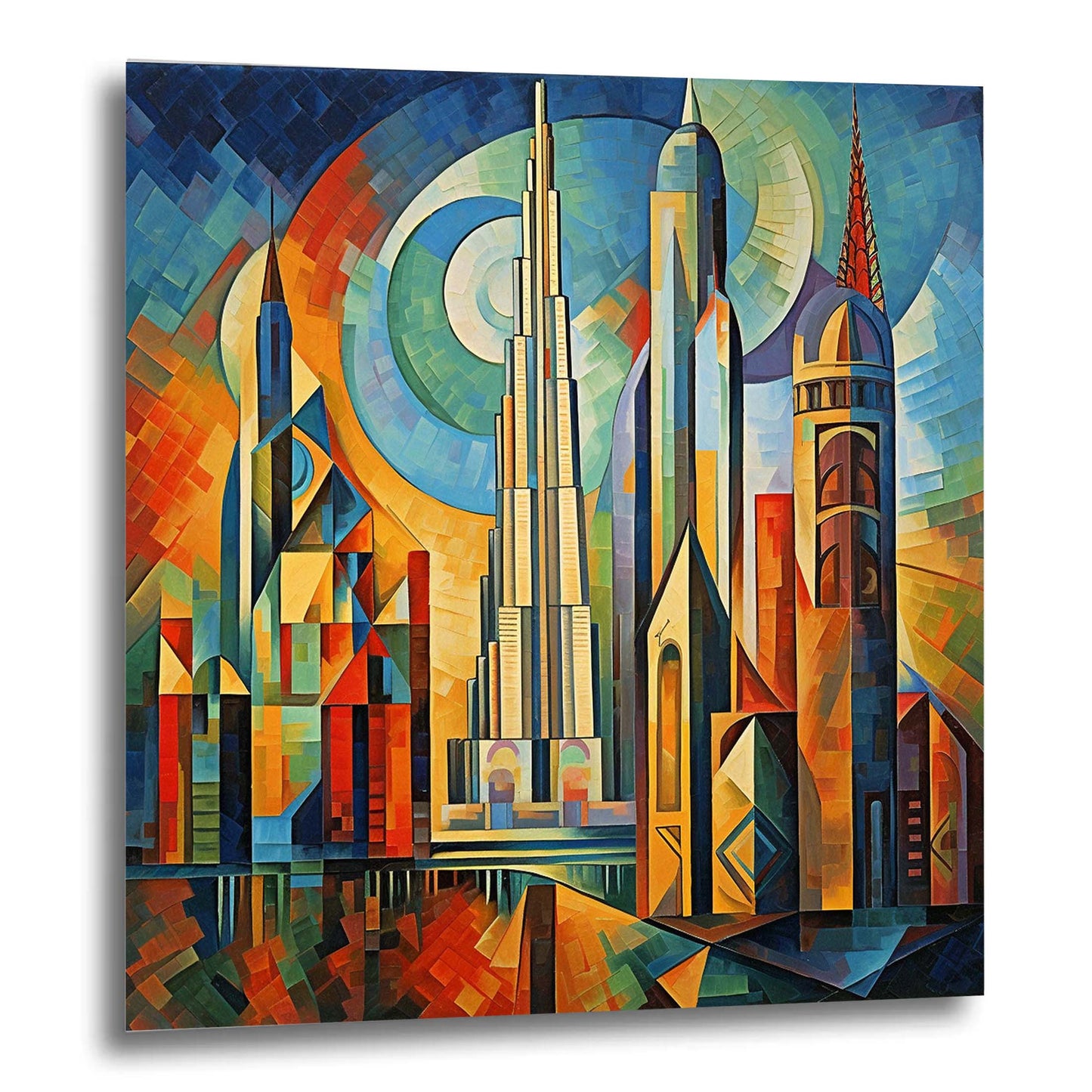 Dubaï Burj Khalifa - peinture murale dans le style de l'expressionnisme