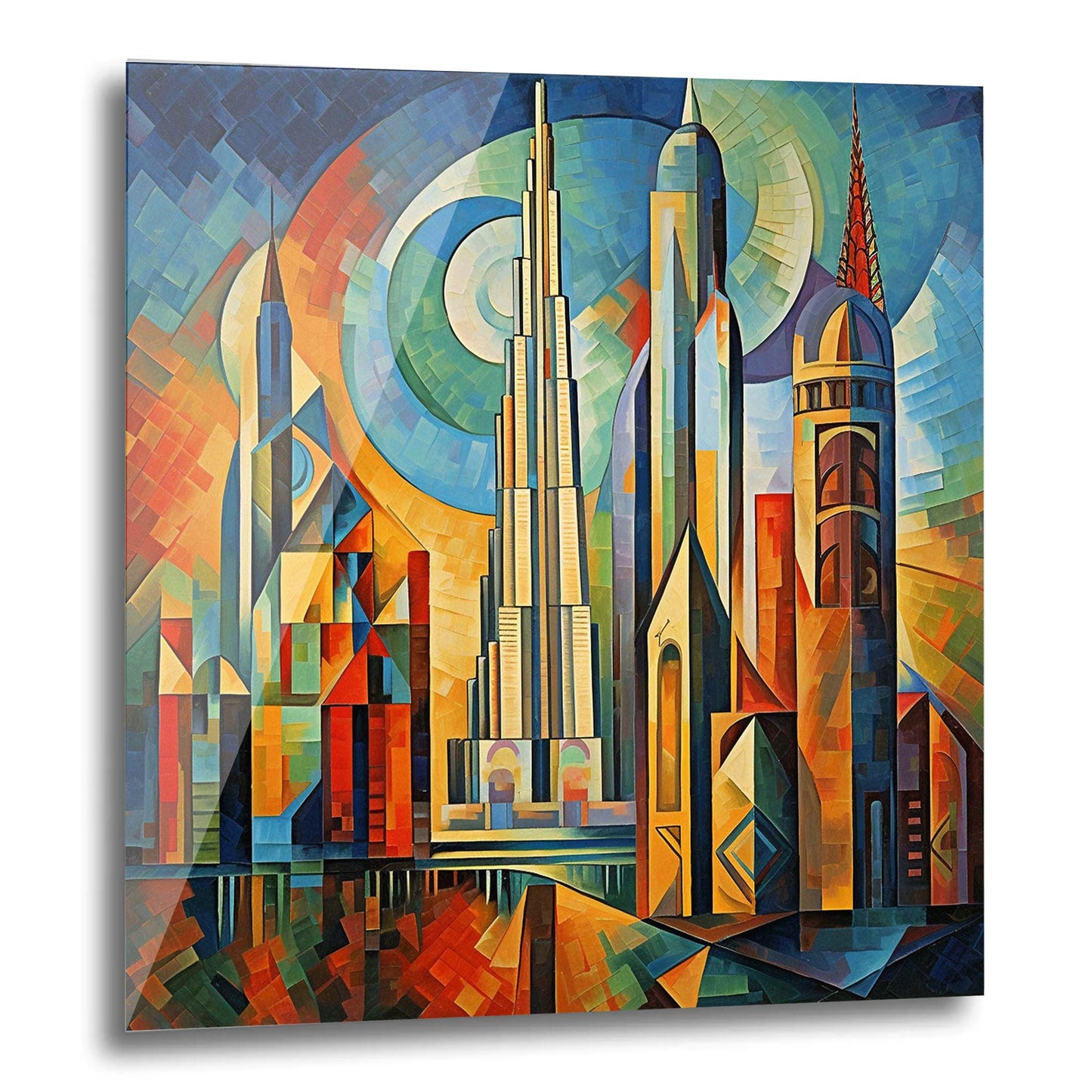 Dubaï Burj Khalifa - peinture murale dans le style de l'expressionnisme