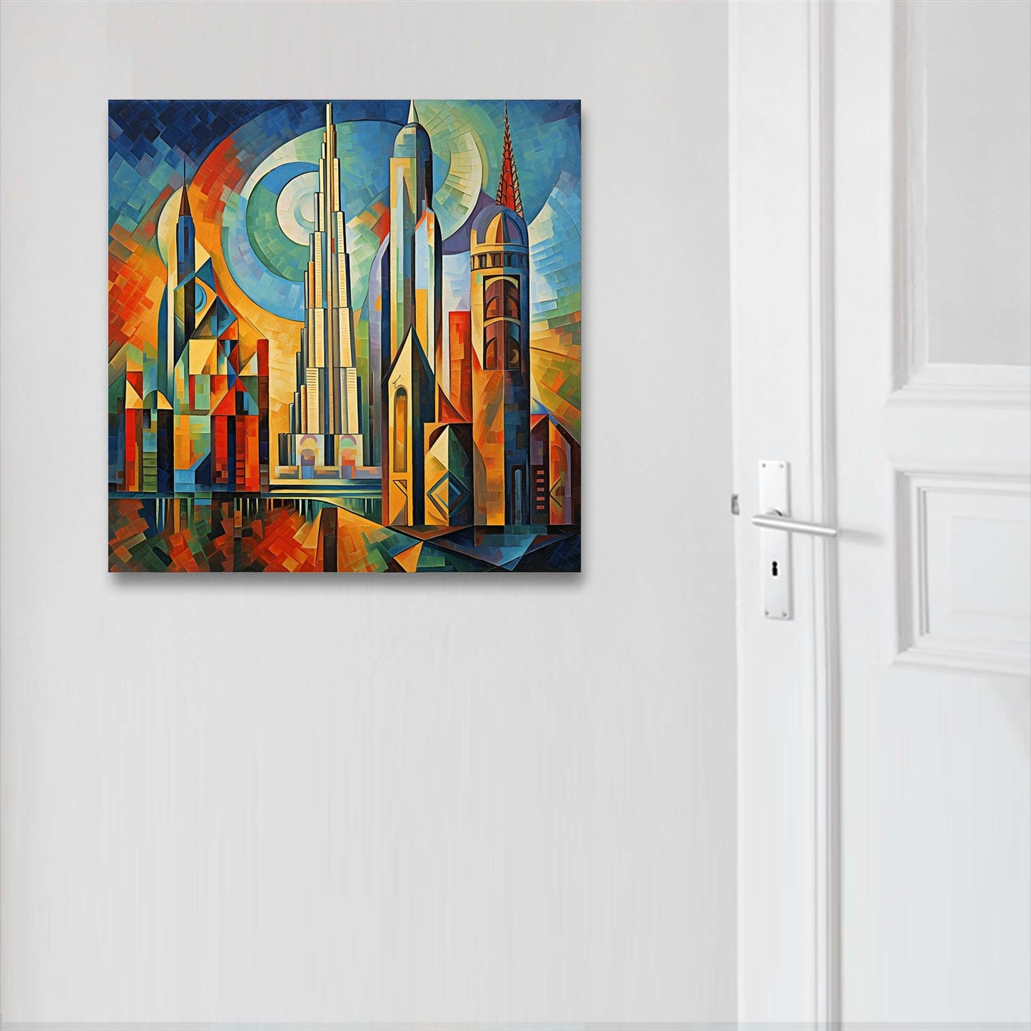 Dubaï Burj Khalifa - peinture murale dans le style de l'expressionnisme