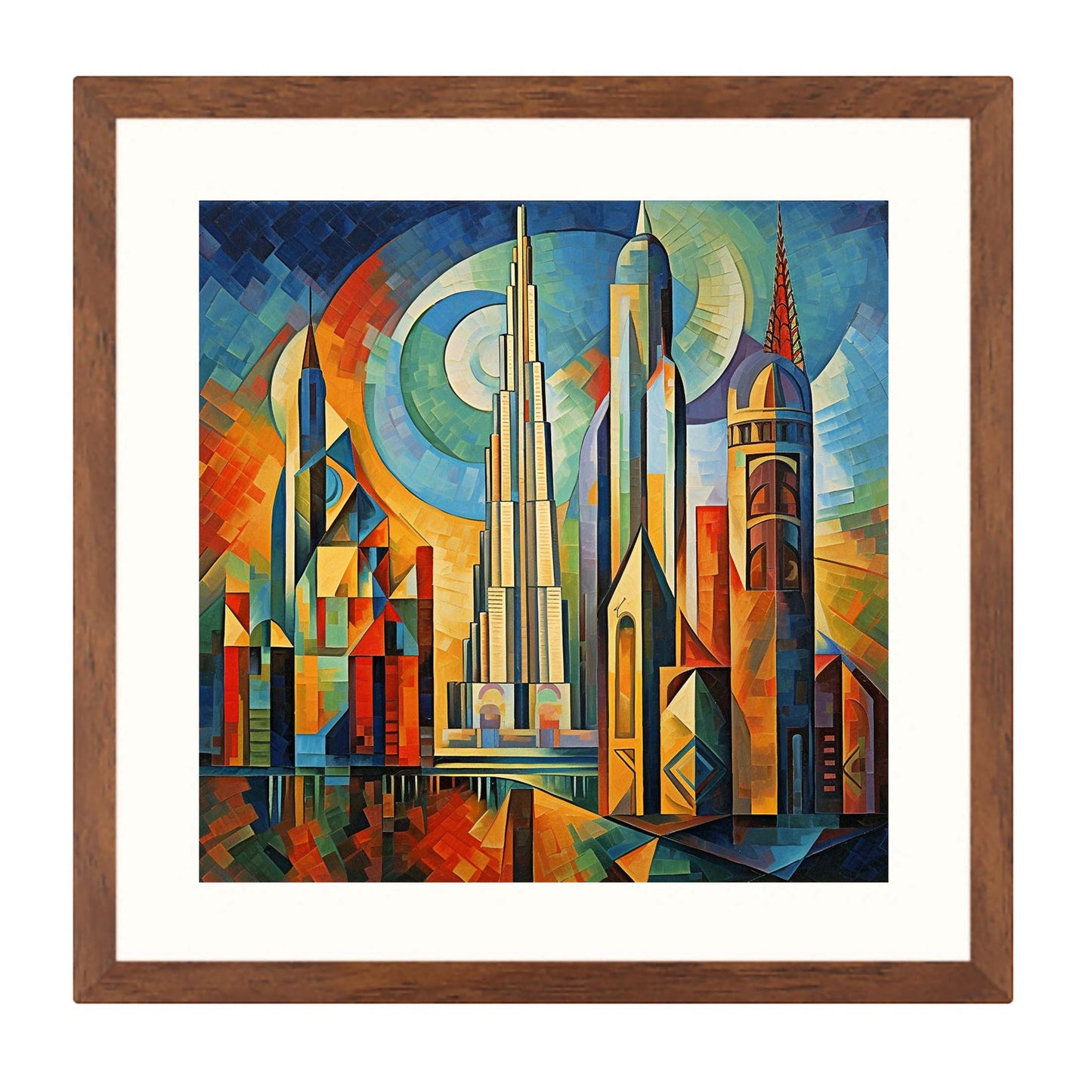 Dubaï Burj Khalifa - peinture murale dans le style de l'expressionnisme
