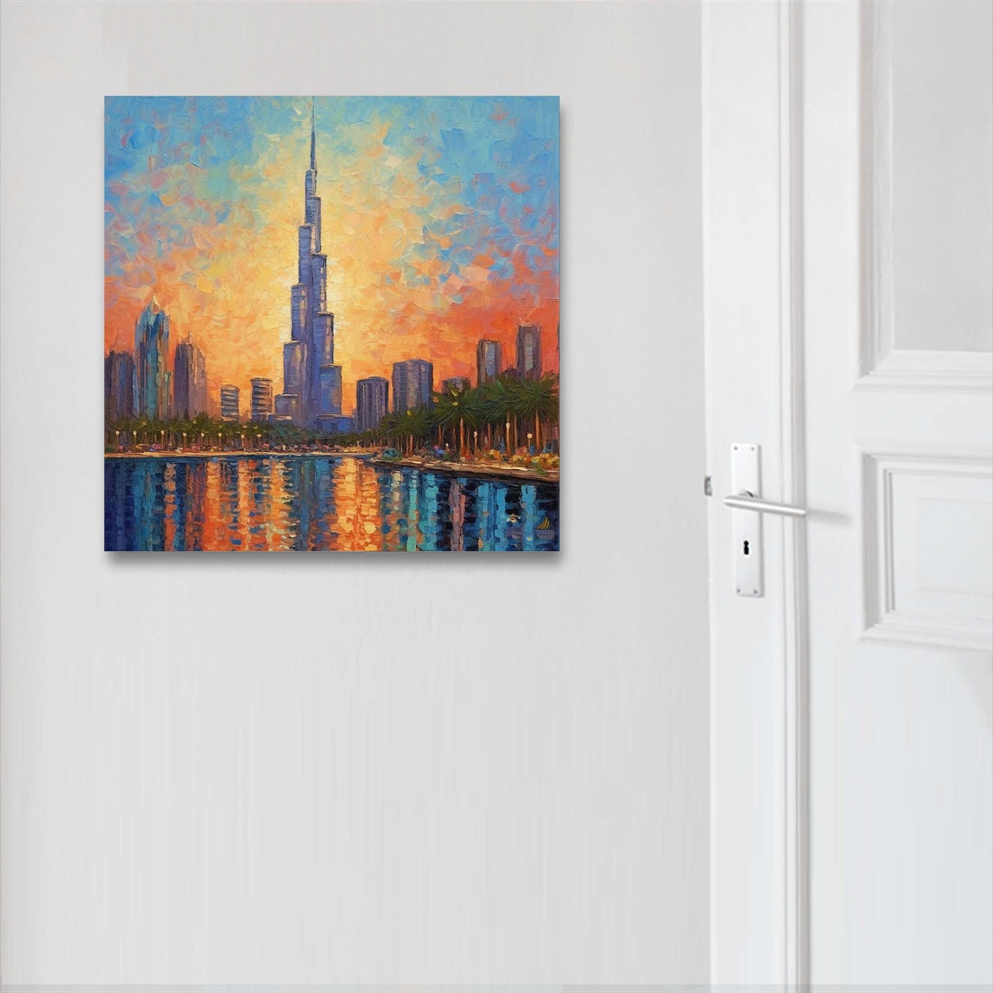 Dubai Burj Khalifa - Wandbild in der Stilrichtung des Impressionismus