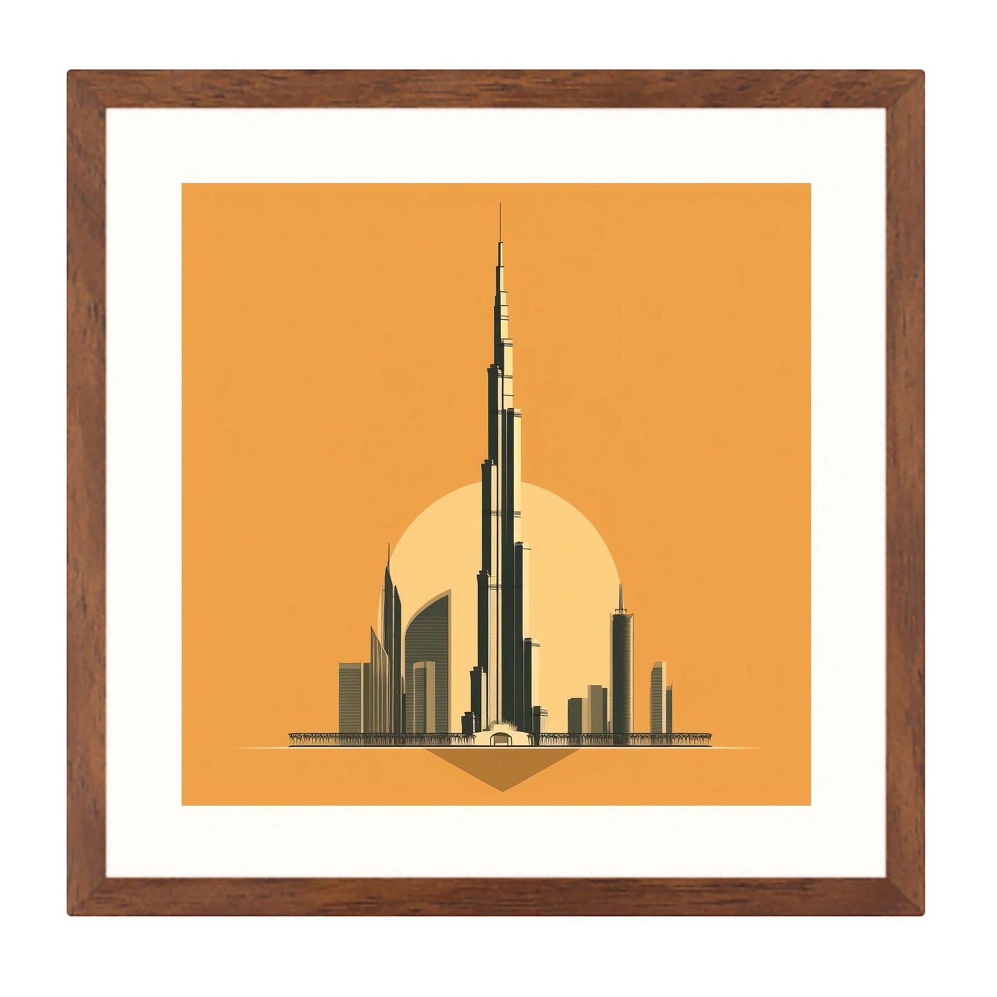 Dubaï Burj Khalifa - peinture murale dans le style du minimalisme