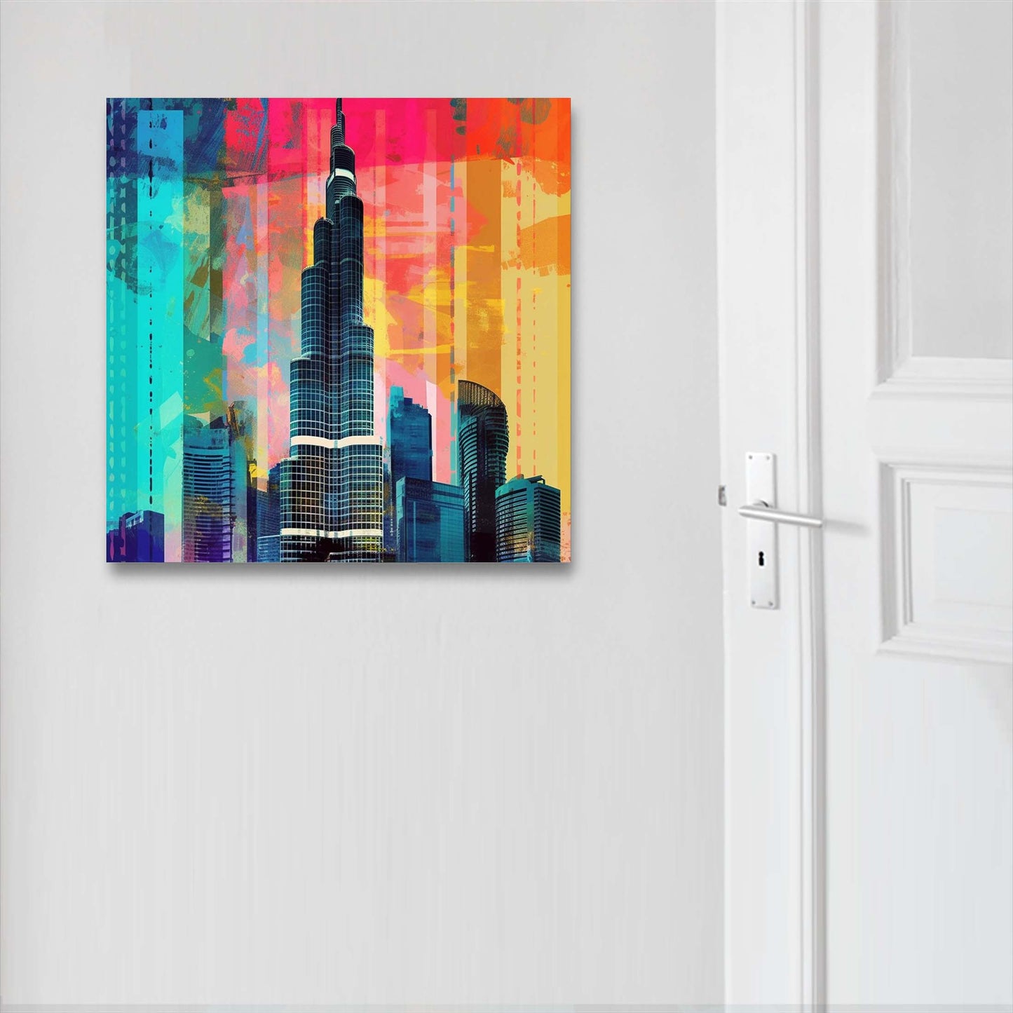 Dubai Burj Khalifa - fresque murale de style pop art