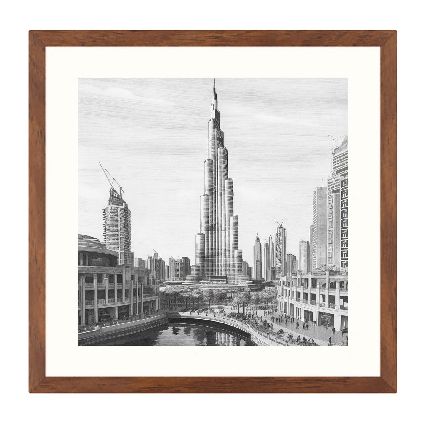 Peinture murale Burj Khalifa de Dubaï dans le style d'un dessin