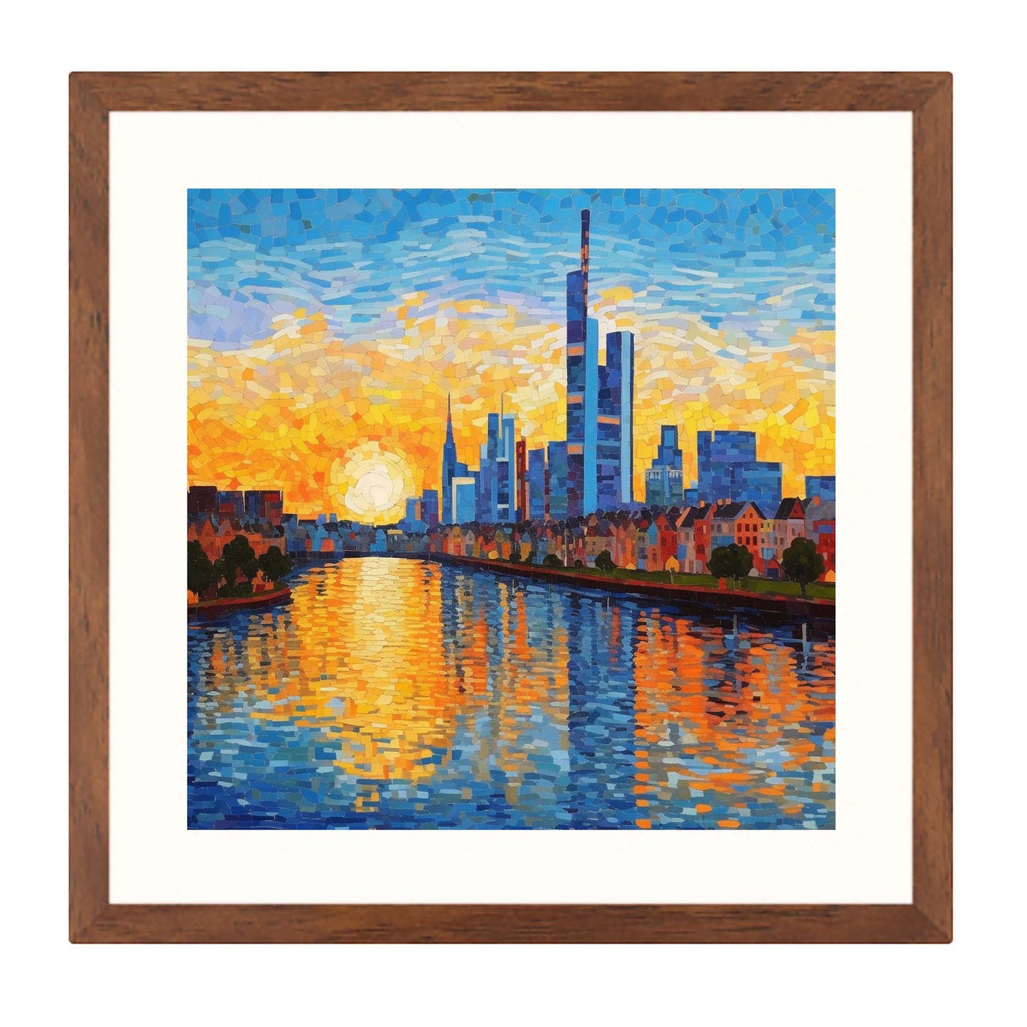 Frankfurt Skyline - Wandbild in der Stilrichtung des Impressionismus