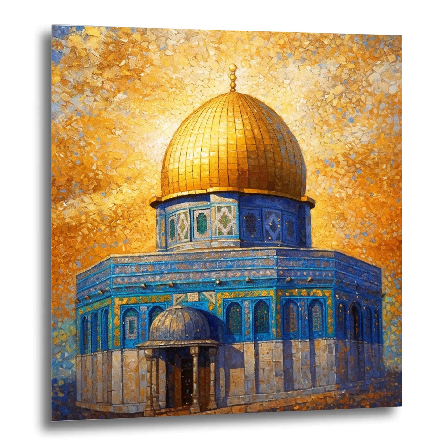 Jérusalem Dôme du Rocher - peinture murale dans le style de l'impressionnisme