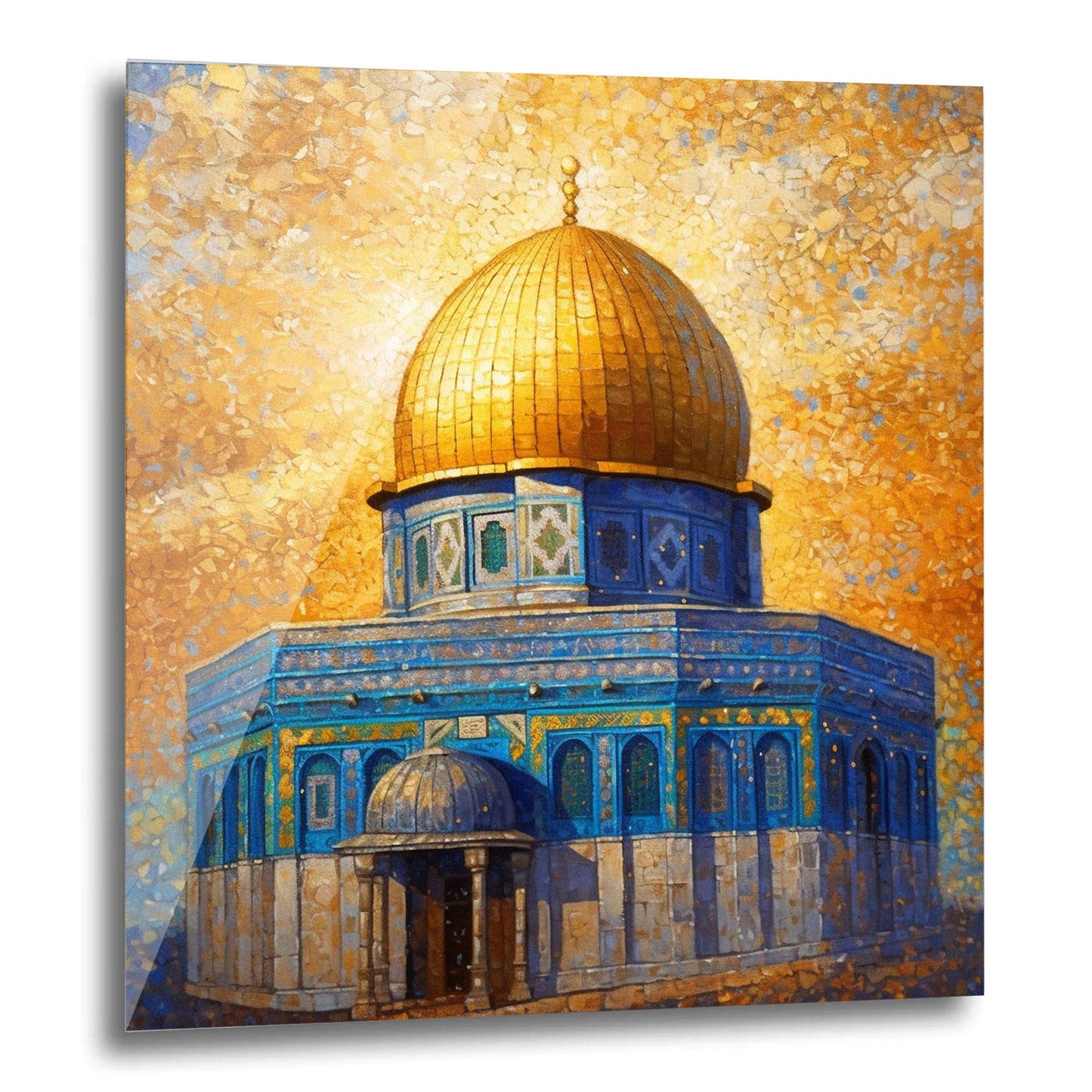 Jérusalem Dôme du Rocher - peinture murale dans le style de l'impressionnisme