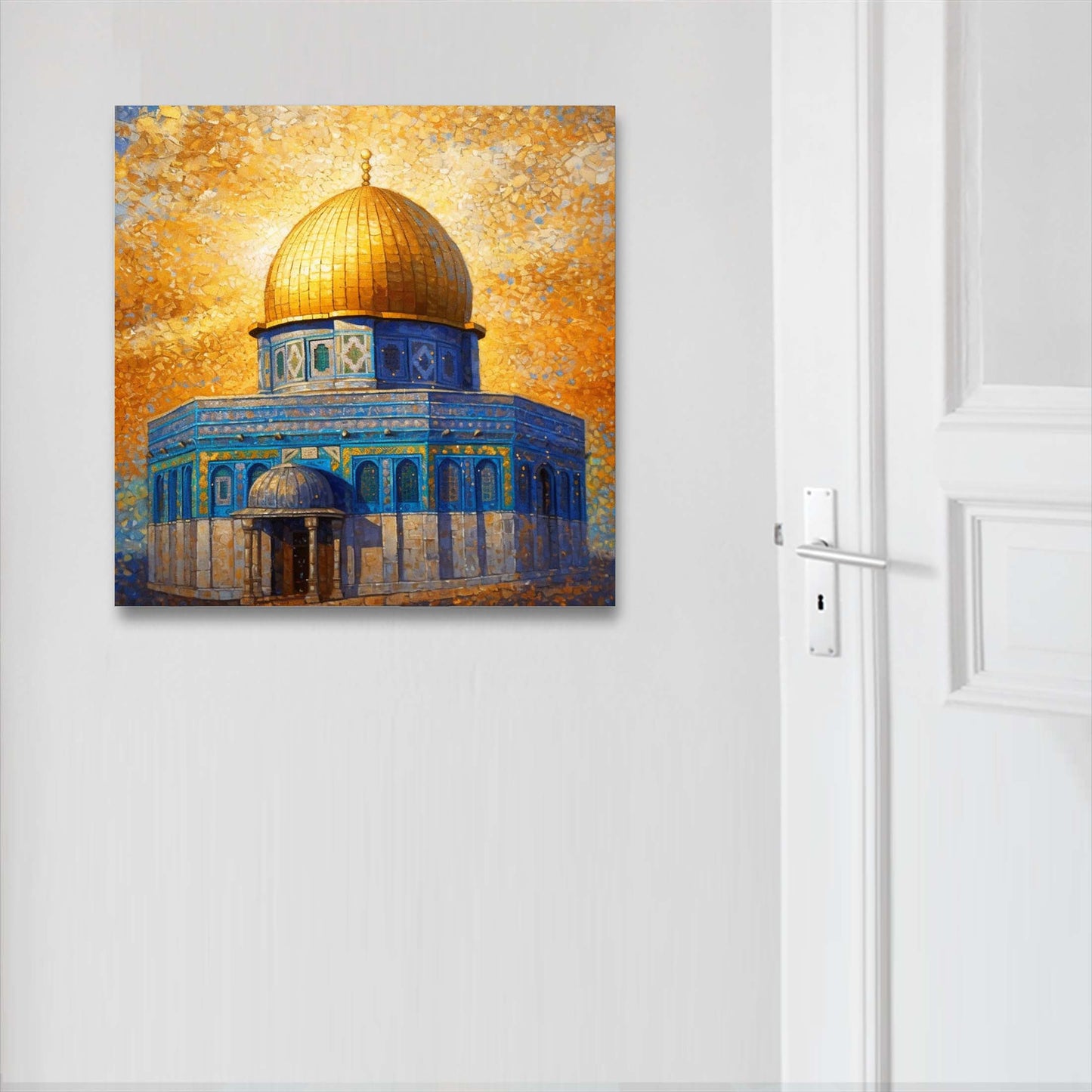 Jérusalem Dôme du Rocher - peinture murale dans le style de l'impressionnisme