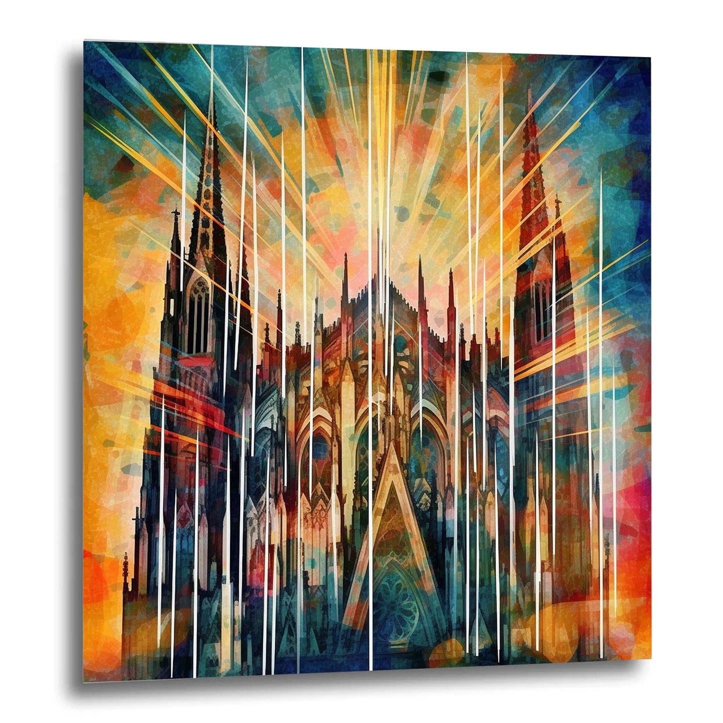 Cologne Cathedral - mural in the style of futurism