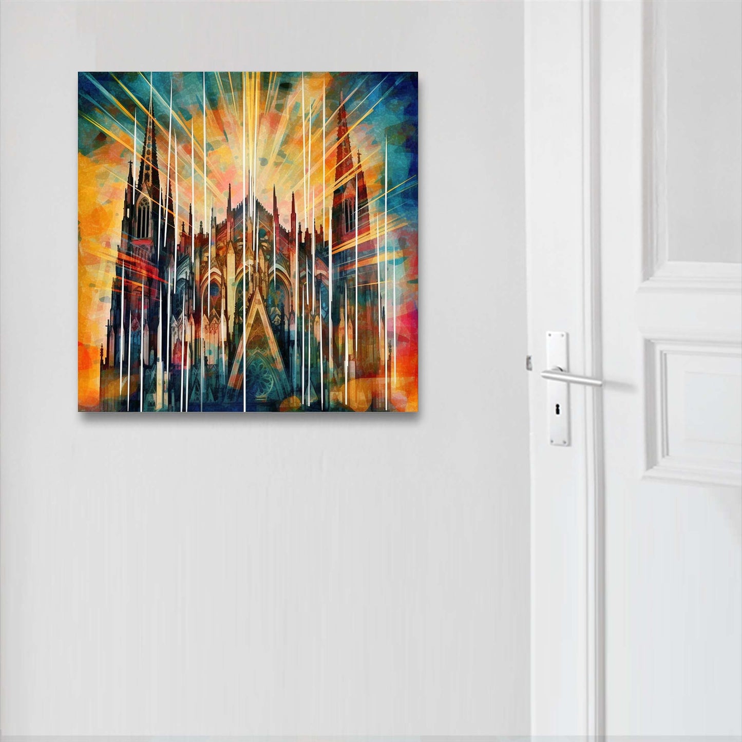 Cologne Cathedral - mural in the style of futurism