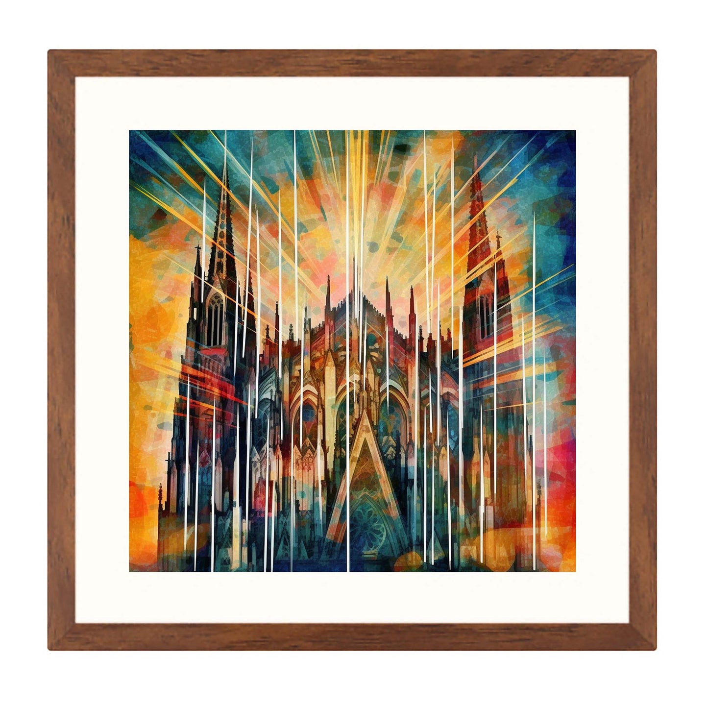 Cologne Cathedral - mural in the style of futurism