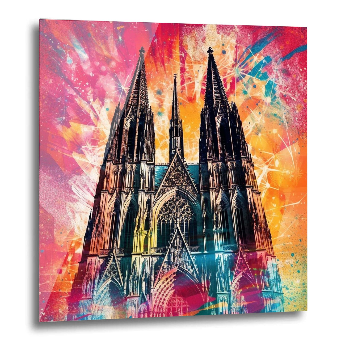 Cathédrale de Cologne - peinture murale dans le style du pop art