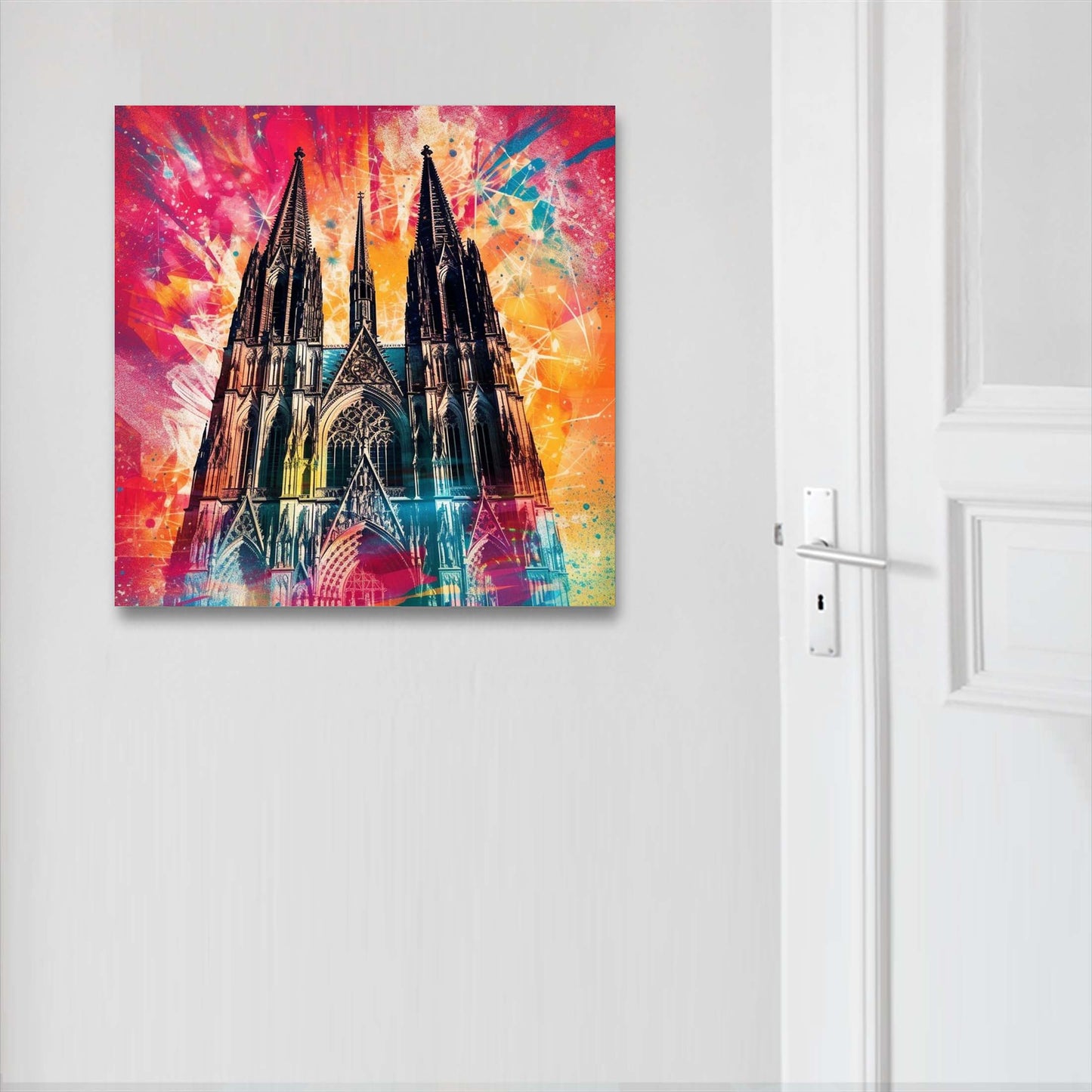 Cathédrale de Cologne - peinture murale dans le style du pop art