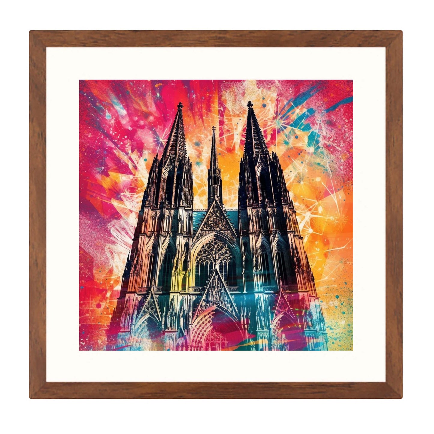 Cathédrale de Cologne - peinture murale dans le style du pop art