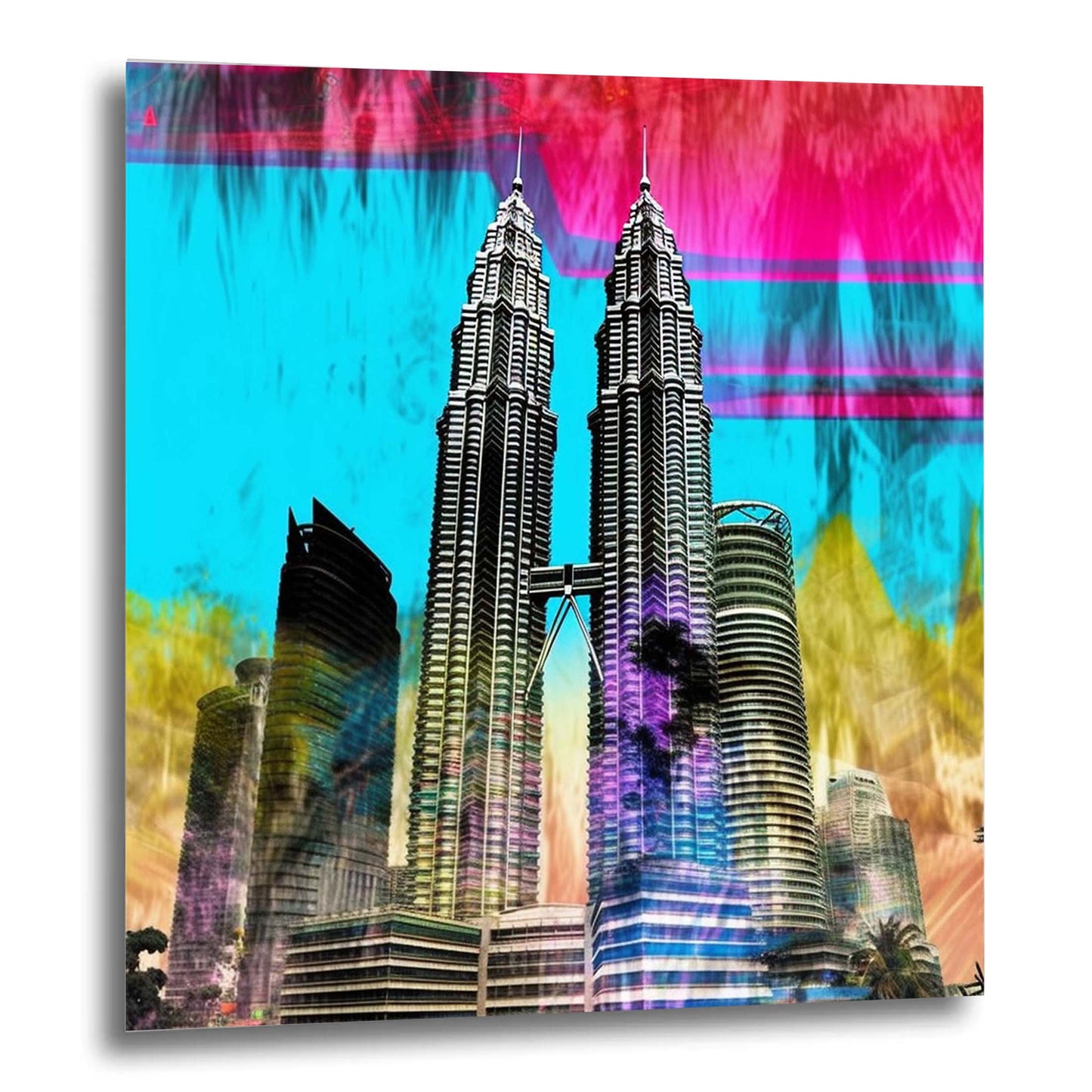 Tours Petronas Kuala Lumpur - peinture murale de style pop art