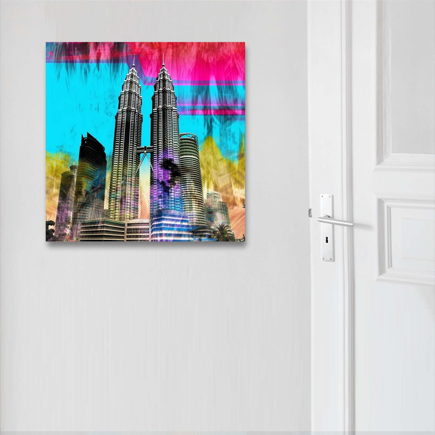 Tours Petronas Kuala Lumpur - peinture murale de style pop art