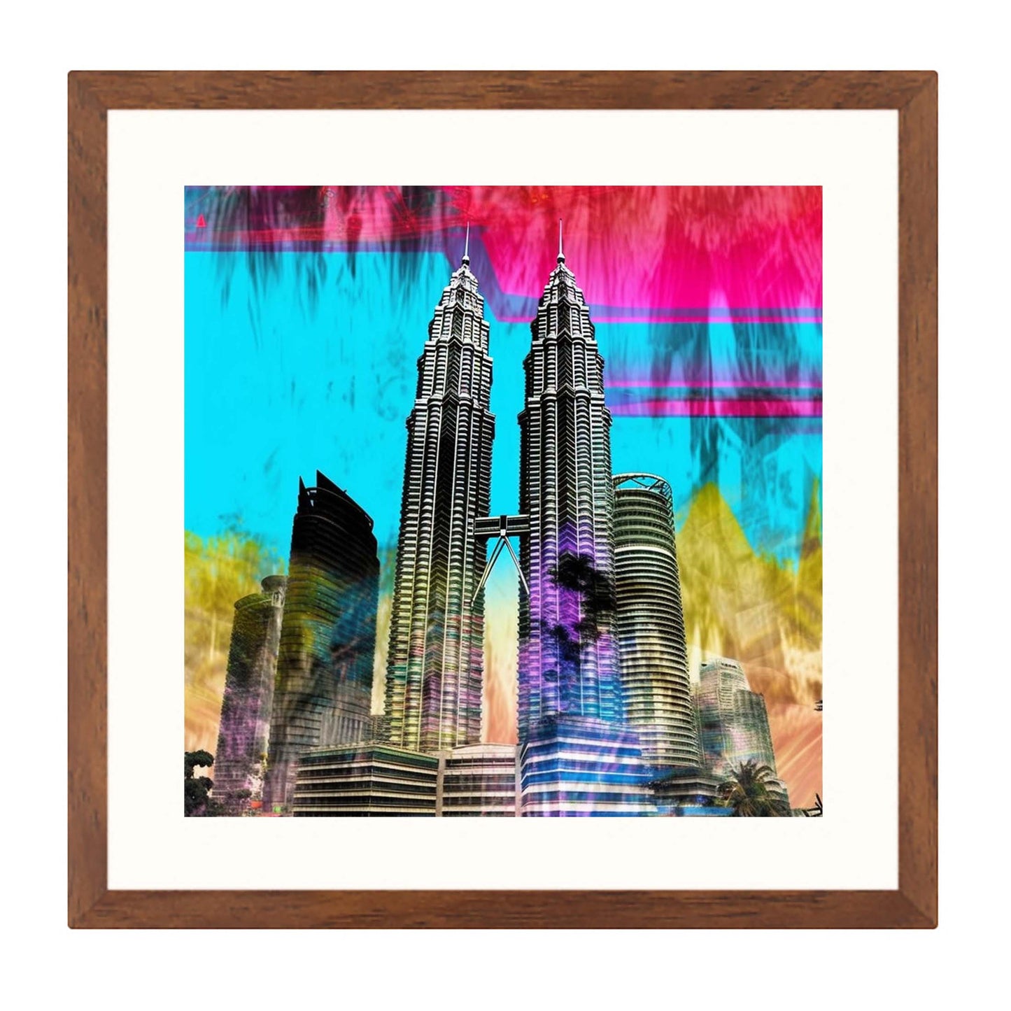 Tours Petronas Kuala Lumpur - peinture murale de style pop art