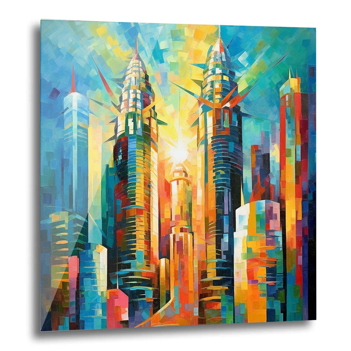 Tours Petronas Kuala Lumpur - Peinture murale dans le style de l'expressionnisme