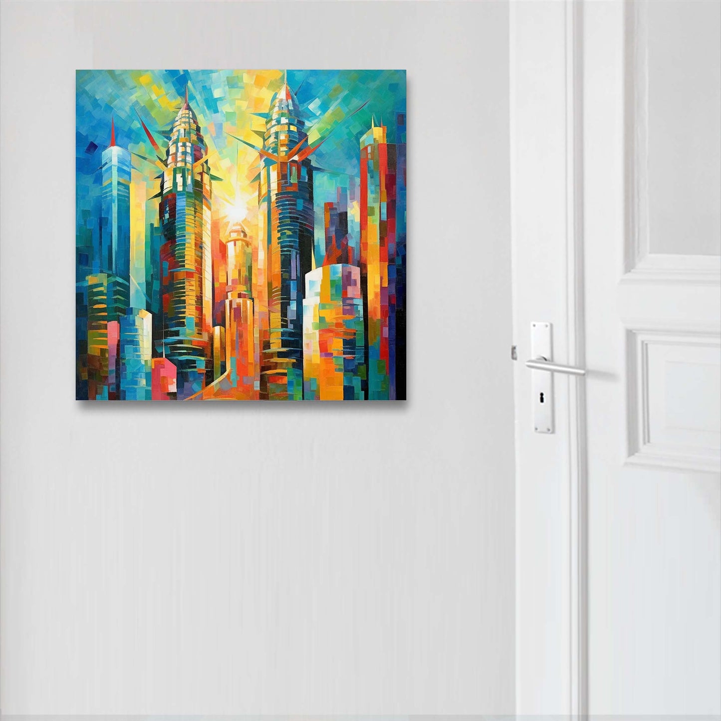 Tours Petronas Kuala Lumpur - Peinture murale dans le style de l'expressionnisme