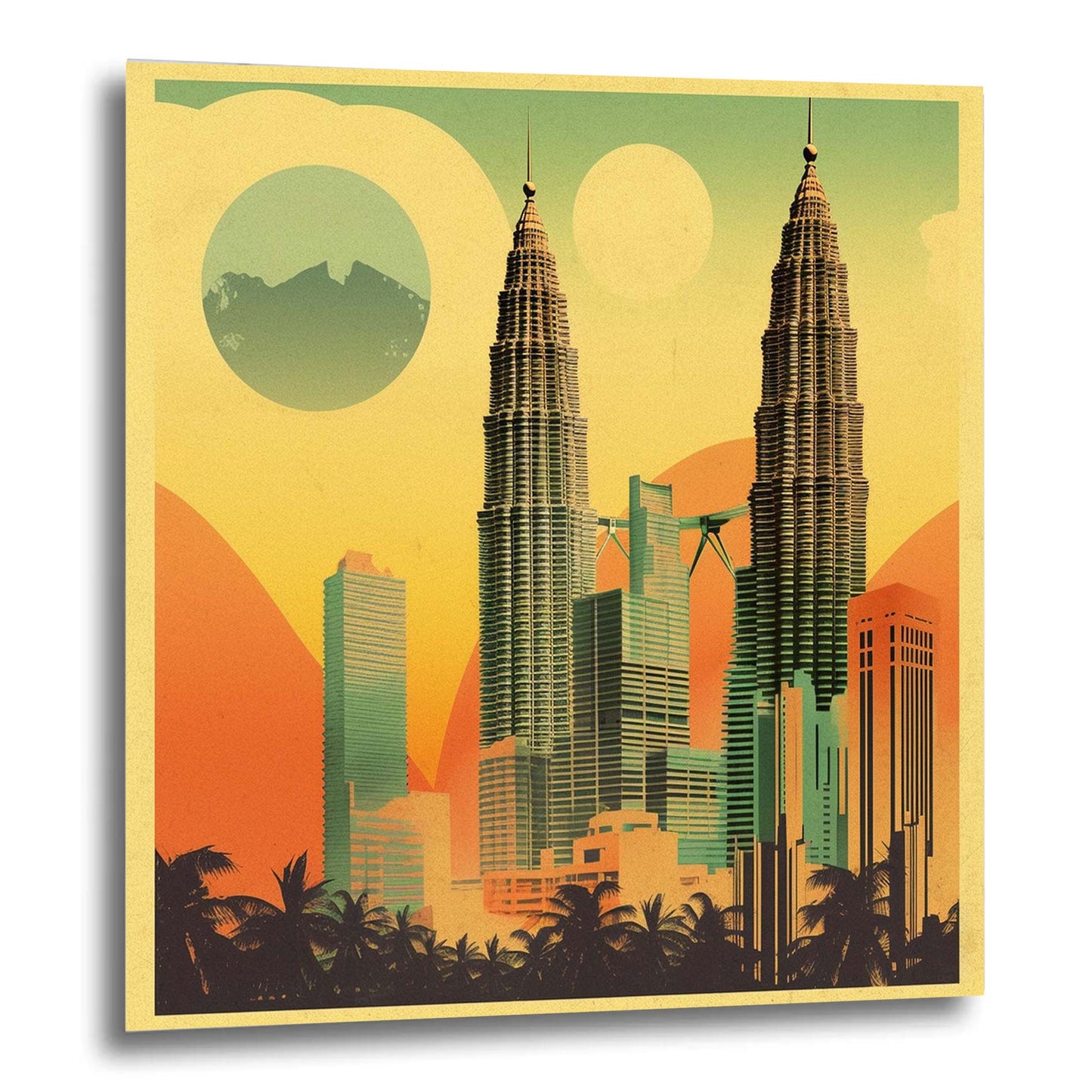 Tours Petronas Kuala Lumpur - peinture murale dans le style du minimalisme