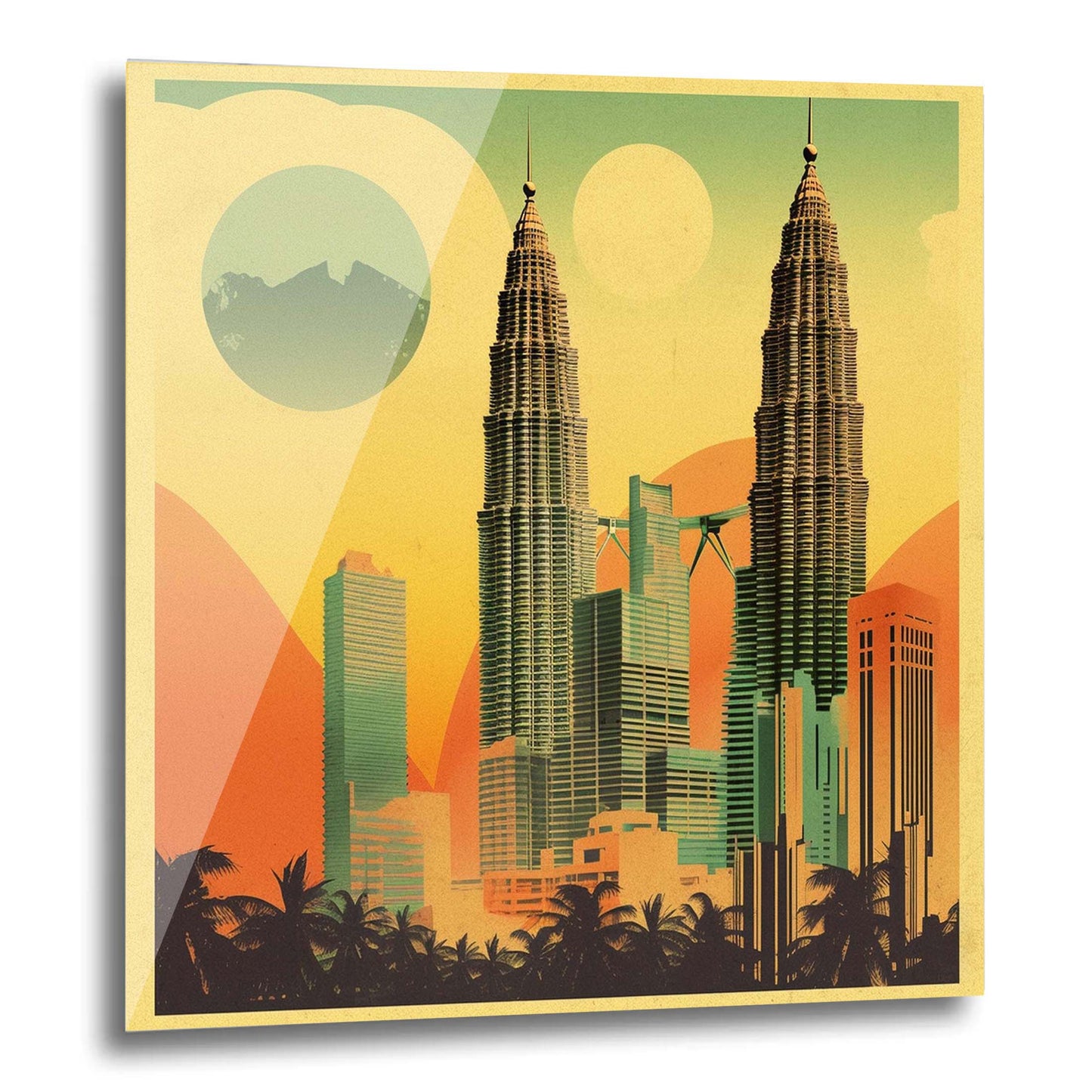 Tours Petronas Kuala Lumpur - peinture murale dans le style du minimalisme