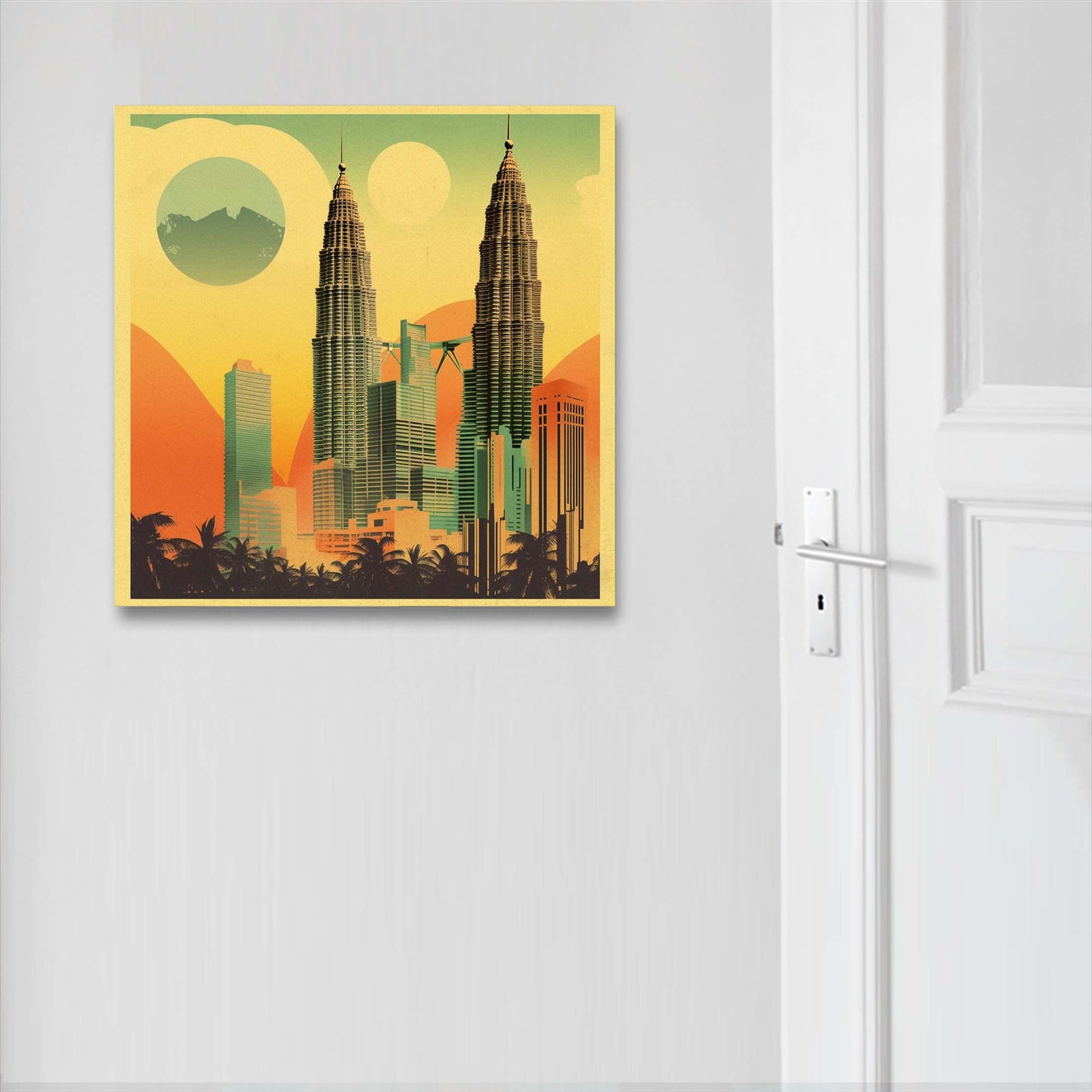 Tours Petronas Kuala Lumpur - peinture murale dans le style du minimalisme