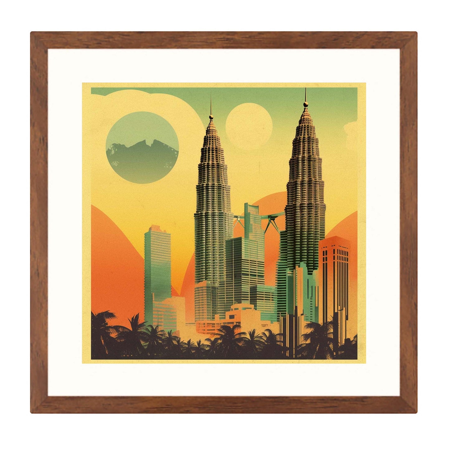 Tours Petronas Kuala Lumpur - peinture murale dans le style du minimalisme