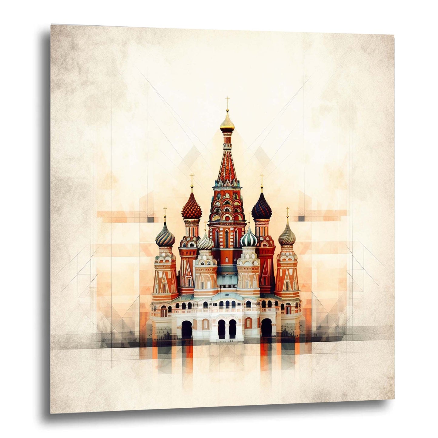 Kremlin de Moscou - peinture murale dans le style du minimalisme