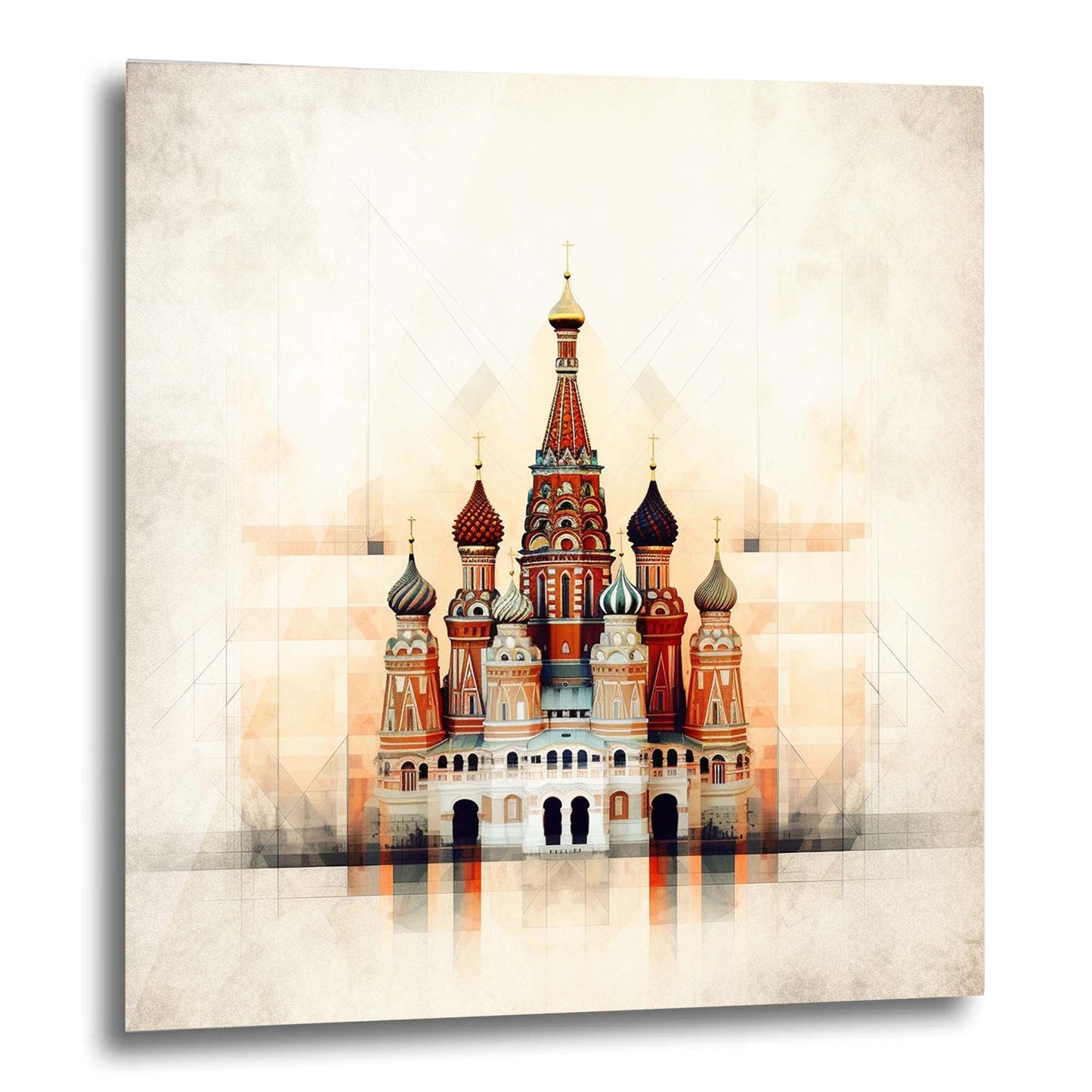 Kremlin de Moscou - peinture murale dans le style du minimalisme