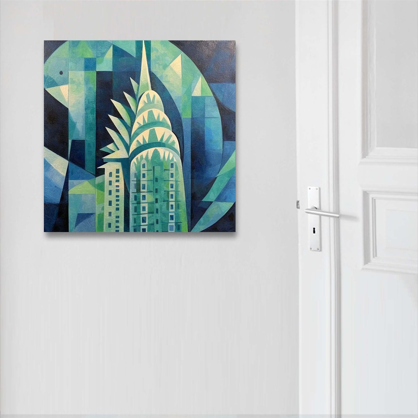 New York Chrysler Building - Peinture murale dans le style de l'expressionnisme