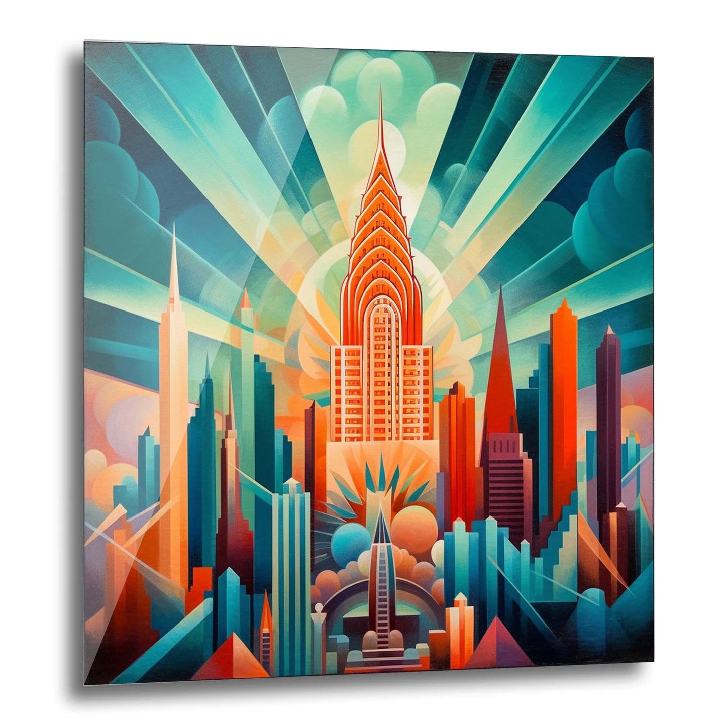 New York Chrysler Building - Wandbild in der Stilrichtung des Futurismus