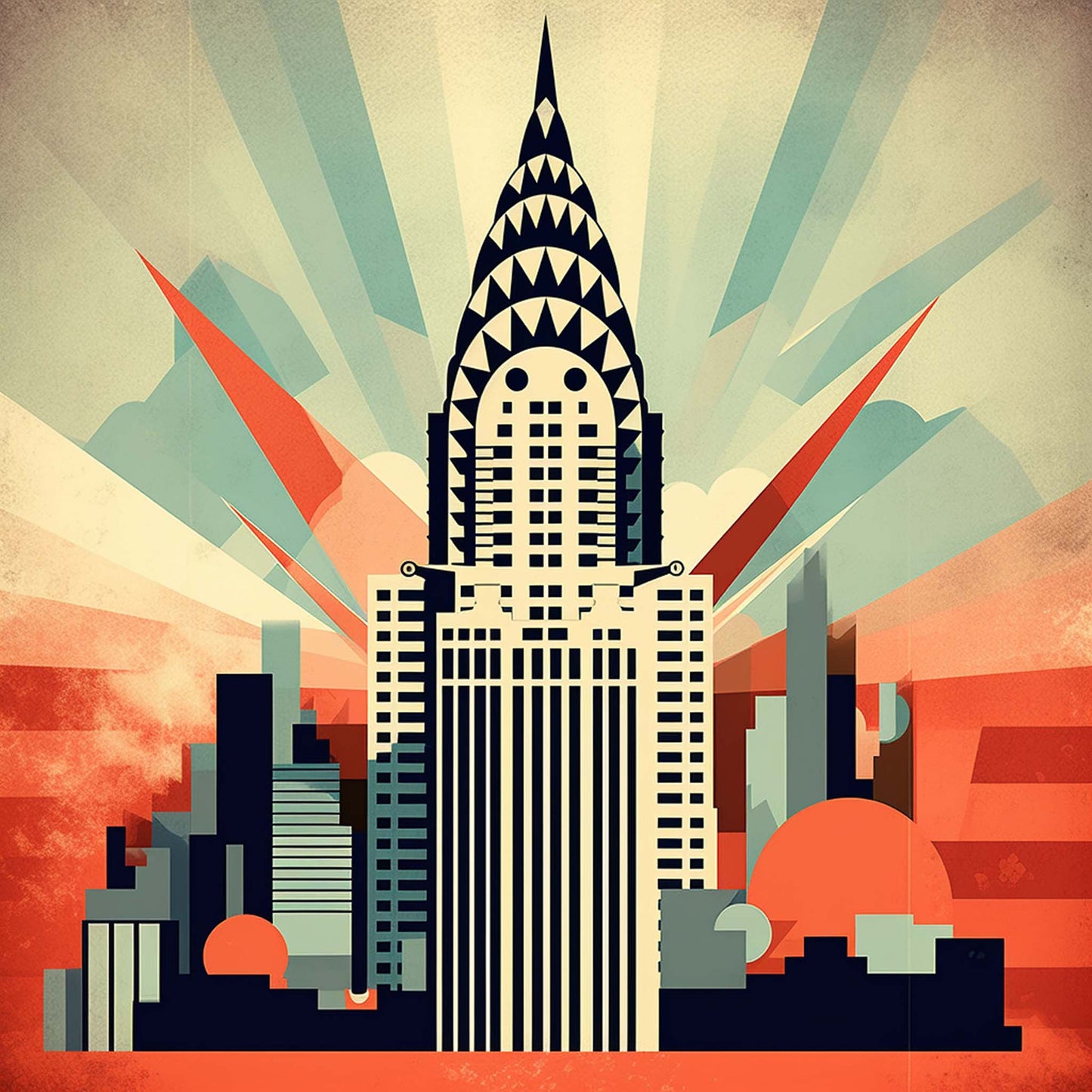 New York Chrysler Building - peinture murale dans le style du minimalisme