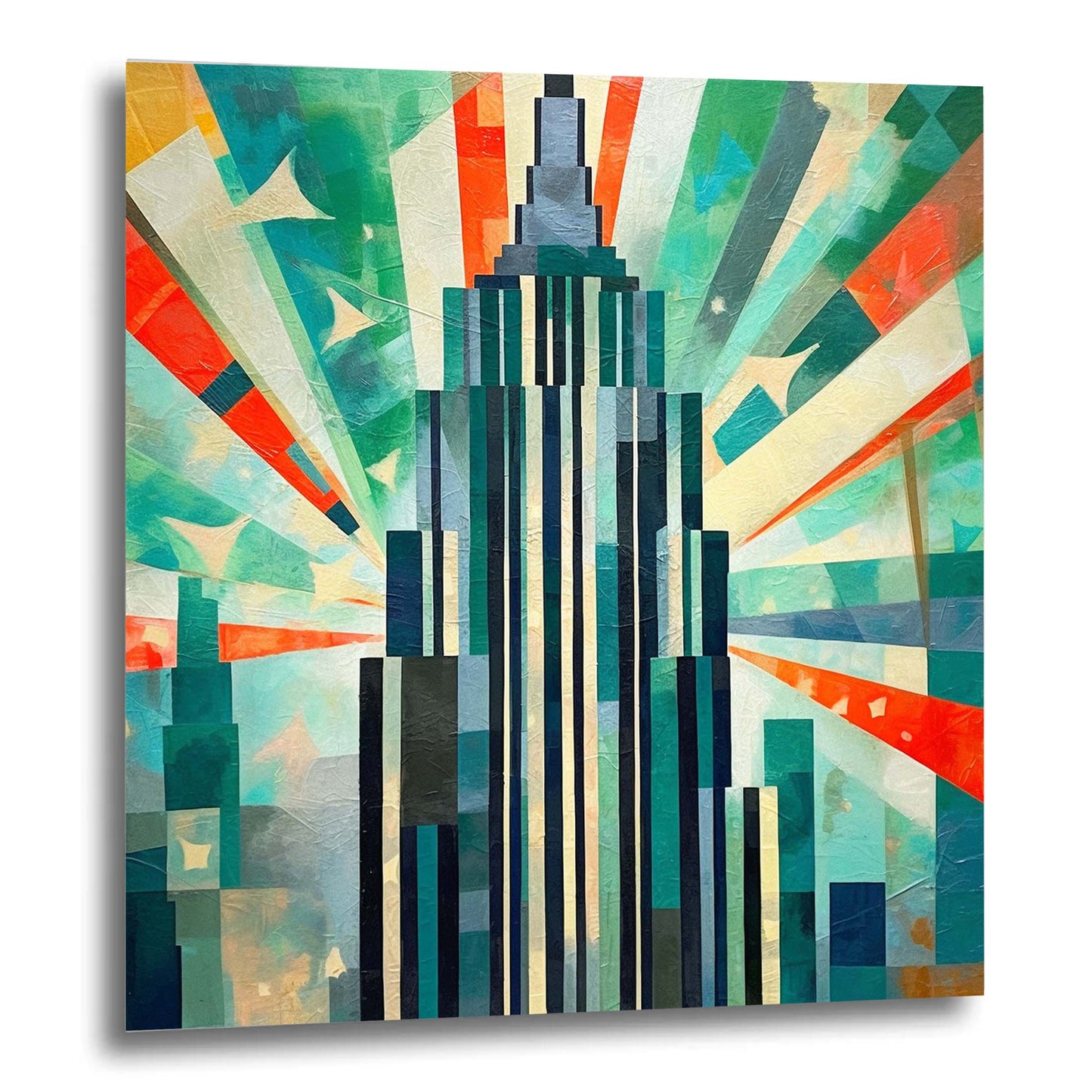 New York Empire State Building - peinture murale dans le style de l'expressionnisme