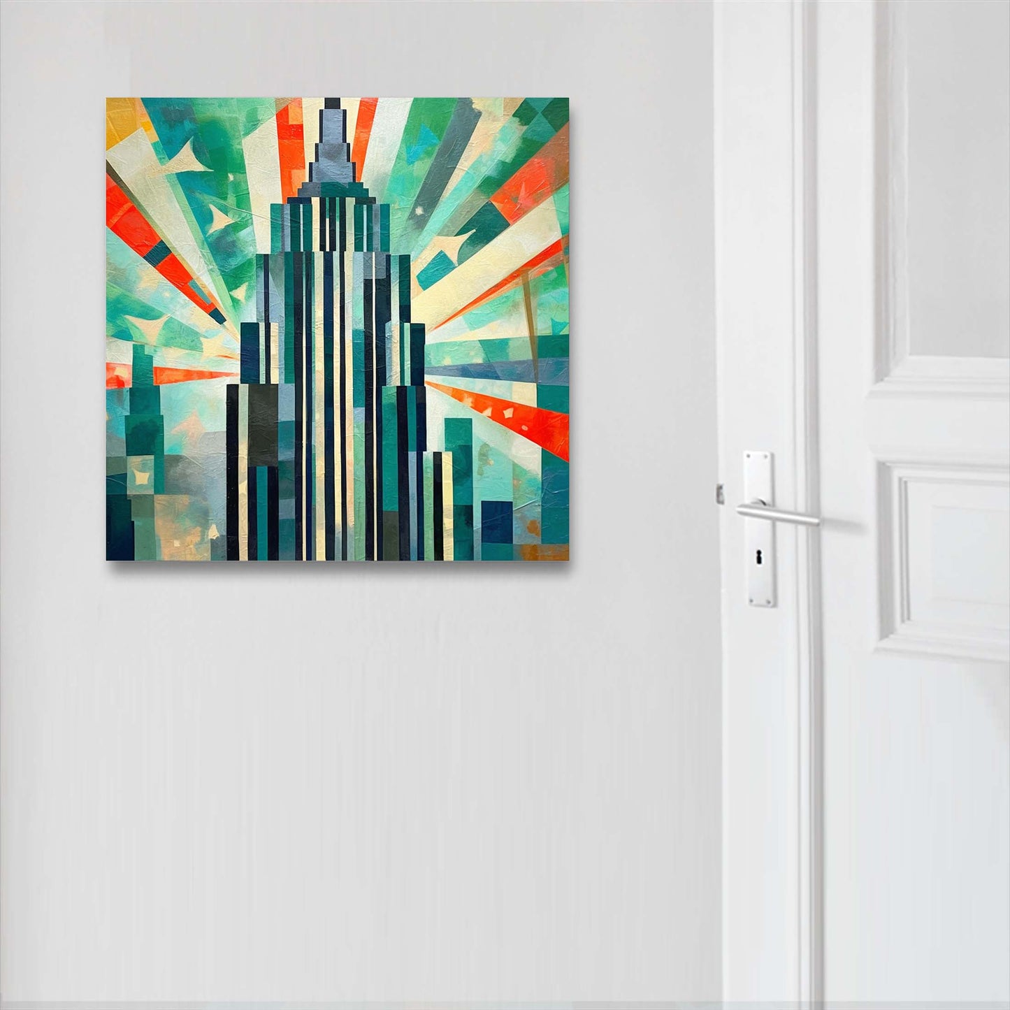 New York Empire State Building - peinture murale dans le style de l'expressionnisme