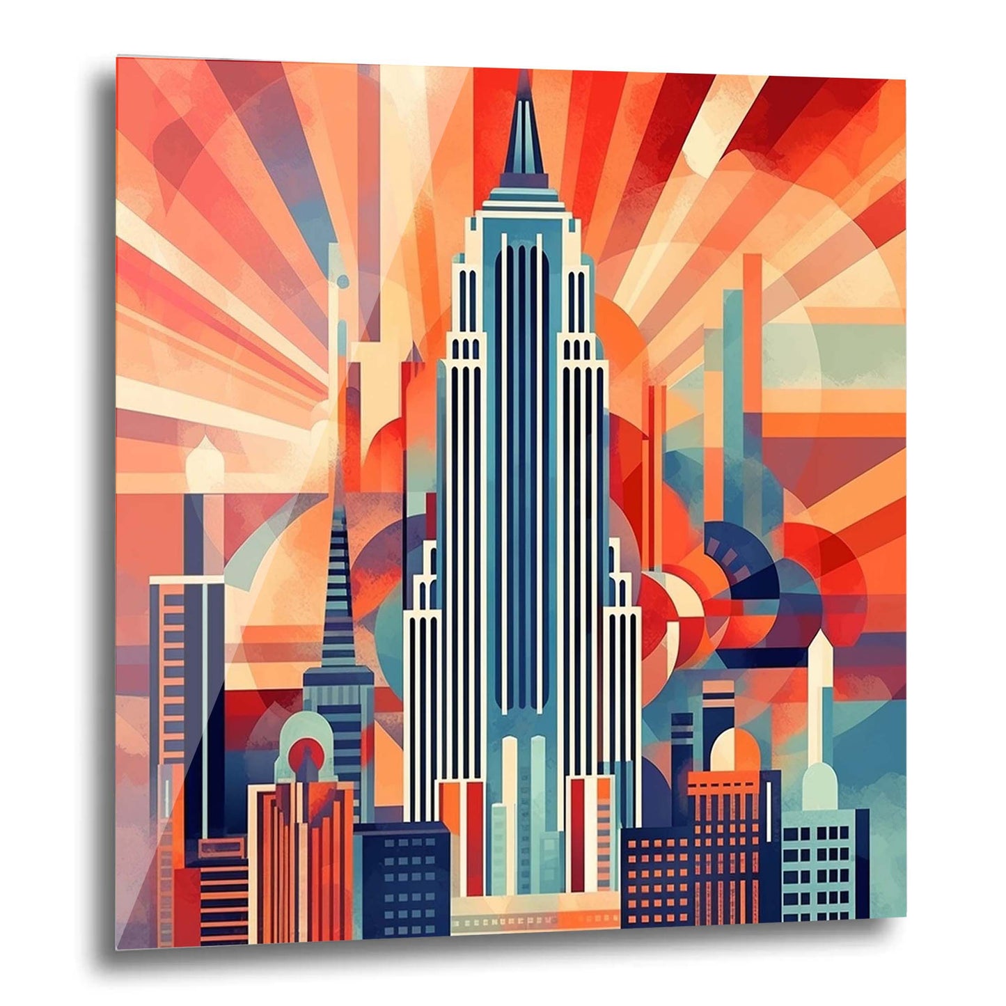 New York Empire State Building - peinture murale dans le style du minimalisme