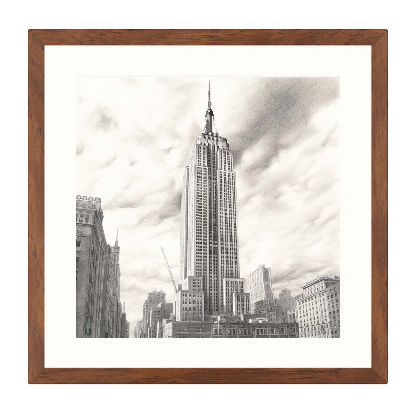 New York Empire State Building - Peinture murale à la manière d'un dessin