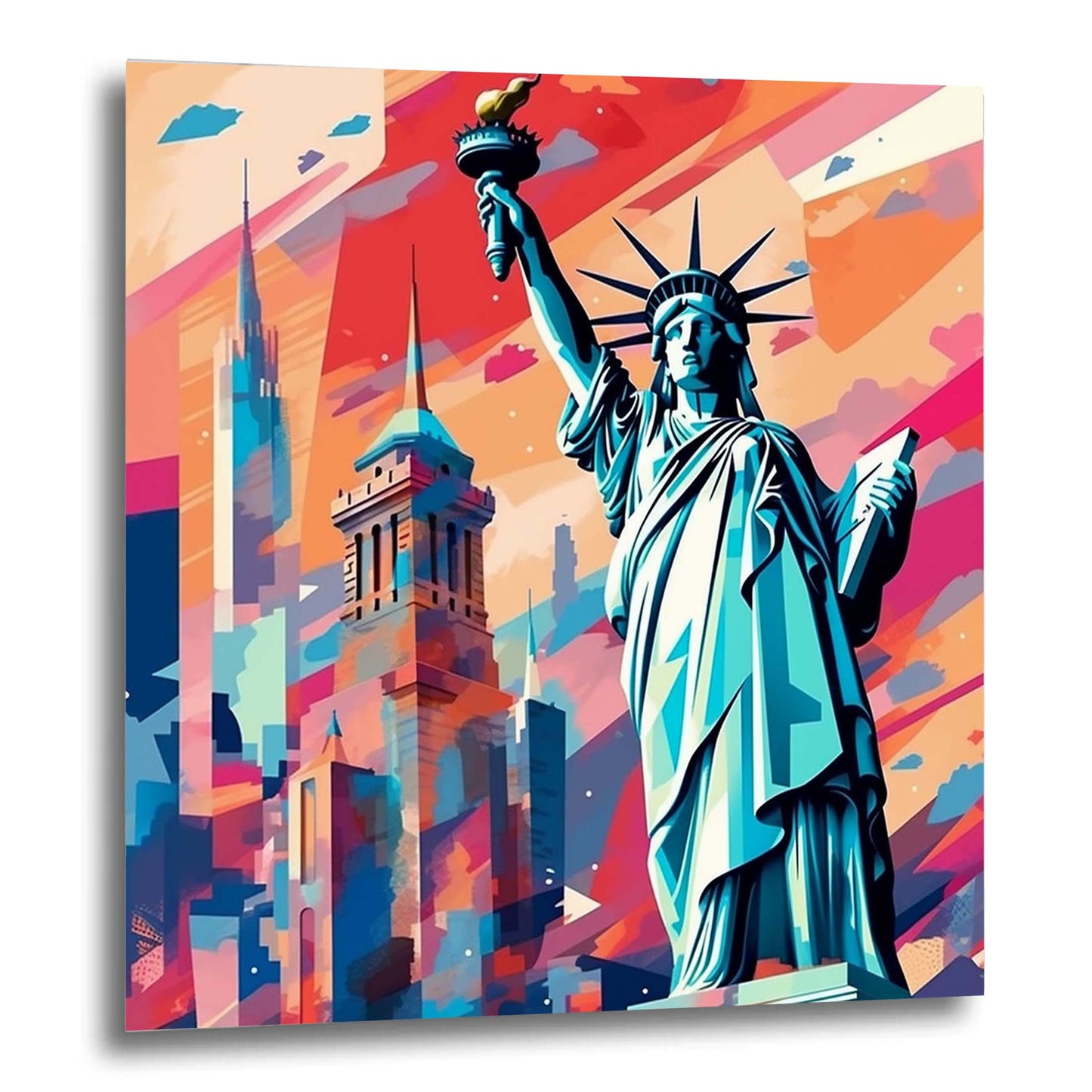 New York Statue of Liberty - peinture murale dans le style du minimalisme