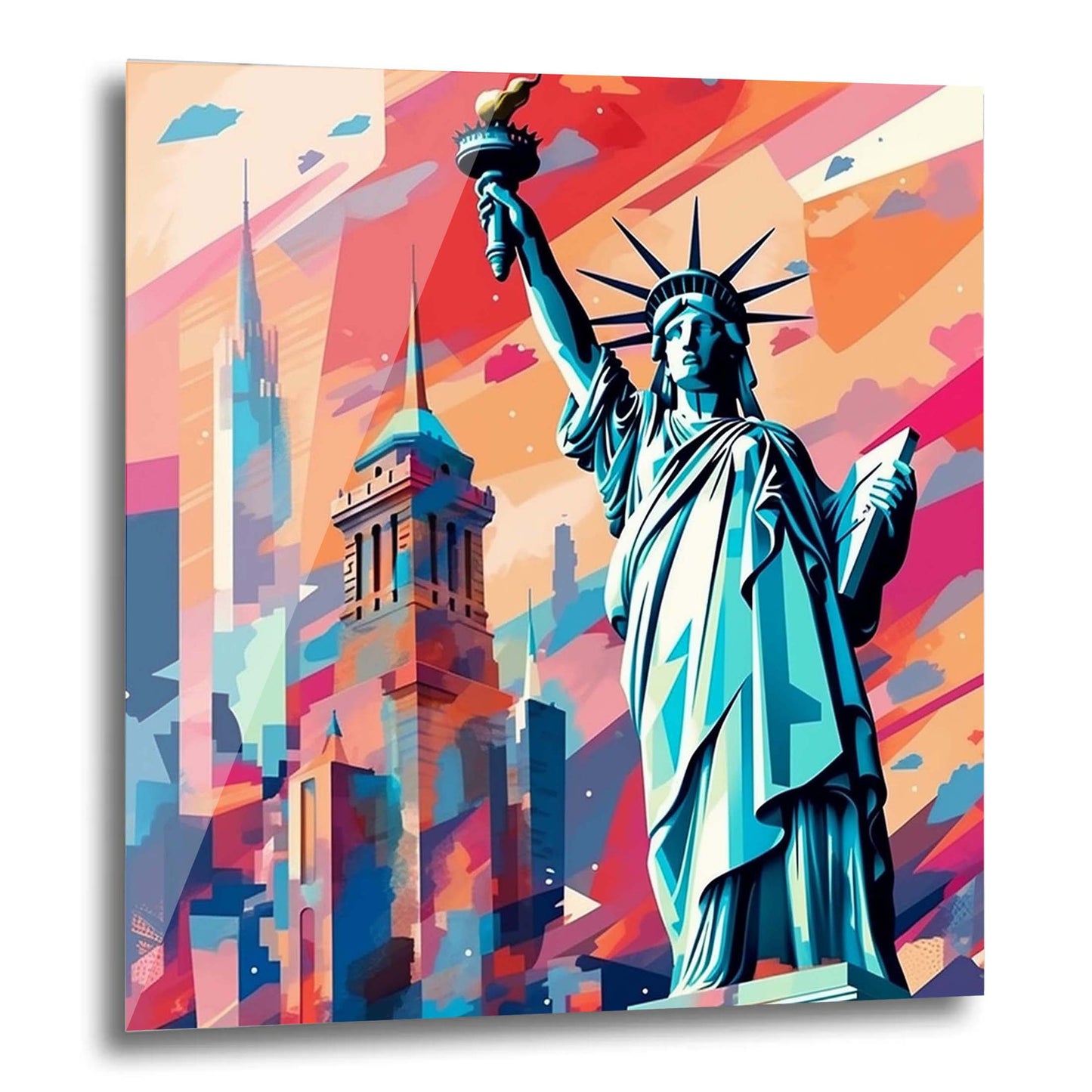 New York Statue of Liberty - peinture murale dans le style du minimalisme