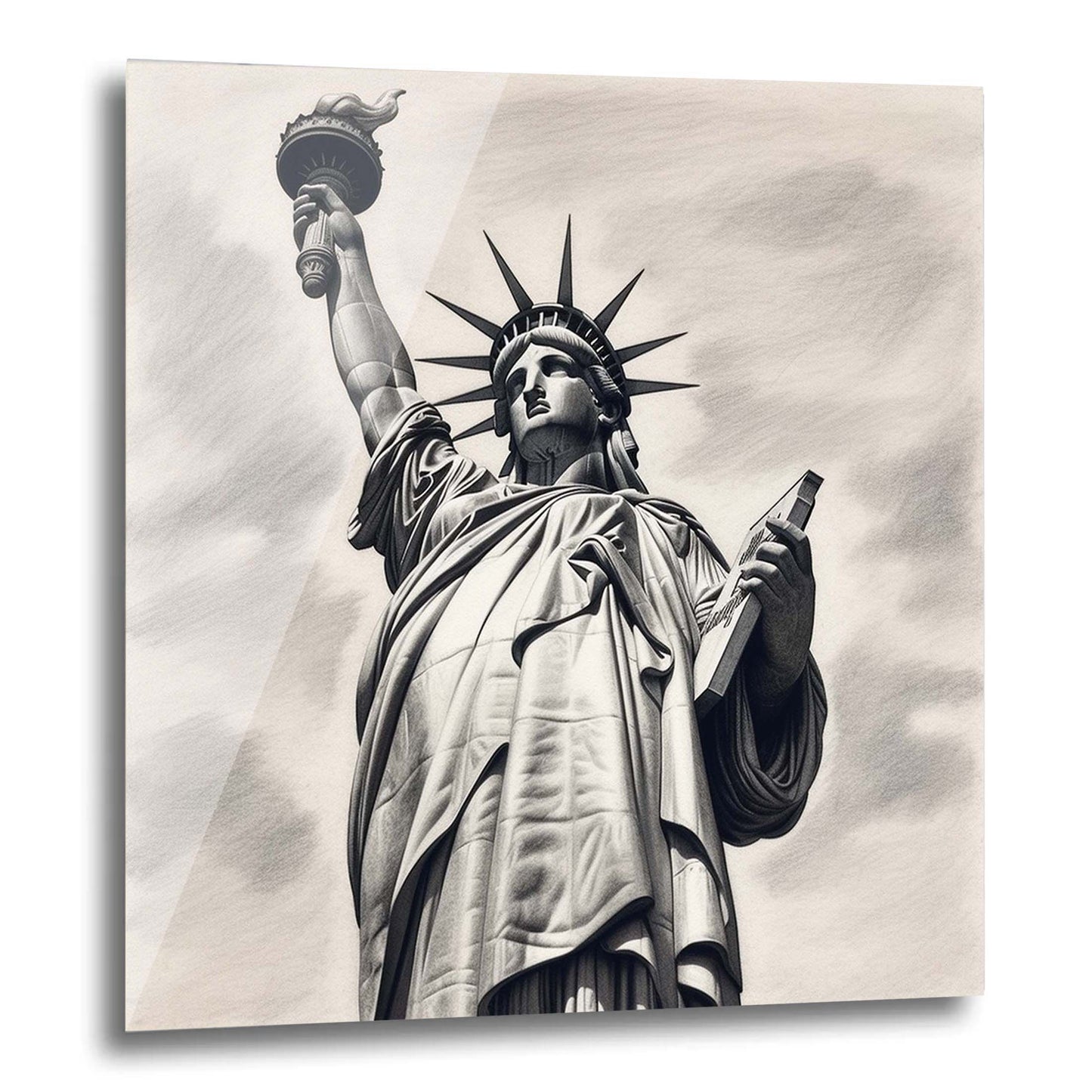 New York Statue de la Liberté - peinture murale dans le style d'un dessin