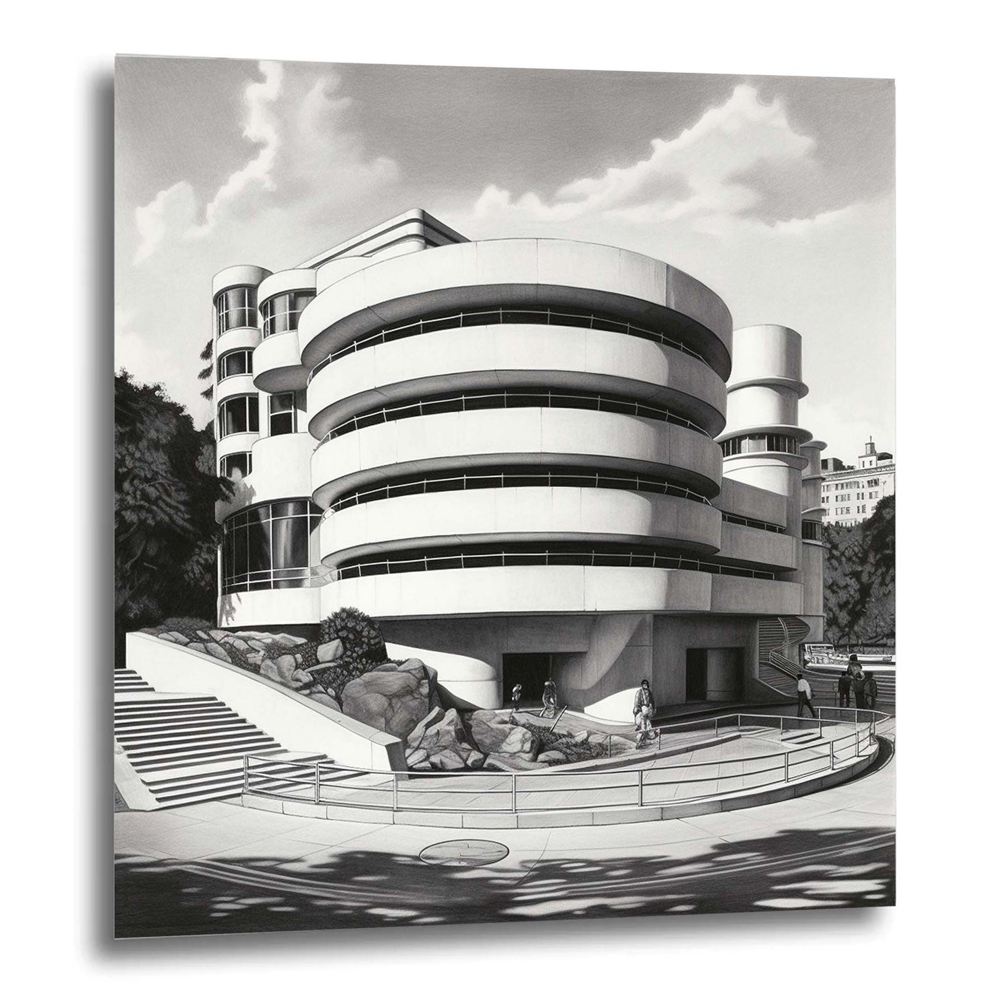 New York Guggenheim Museum - Peinture murale à la manière d'un dessin