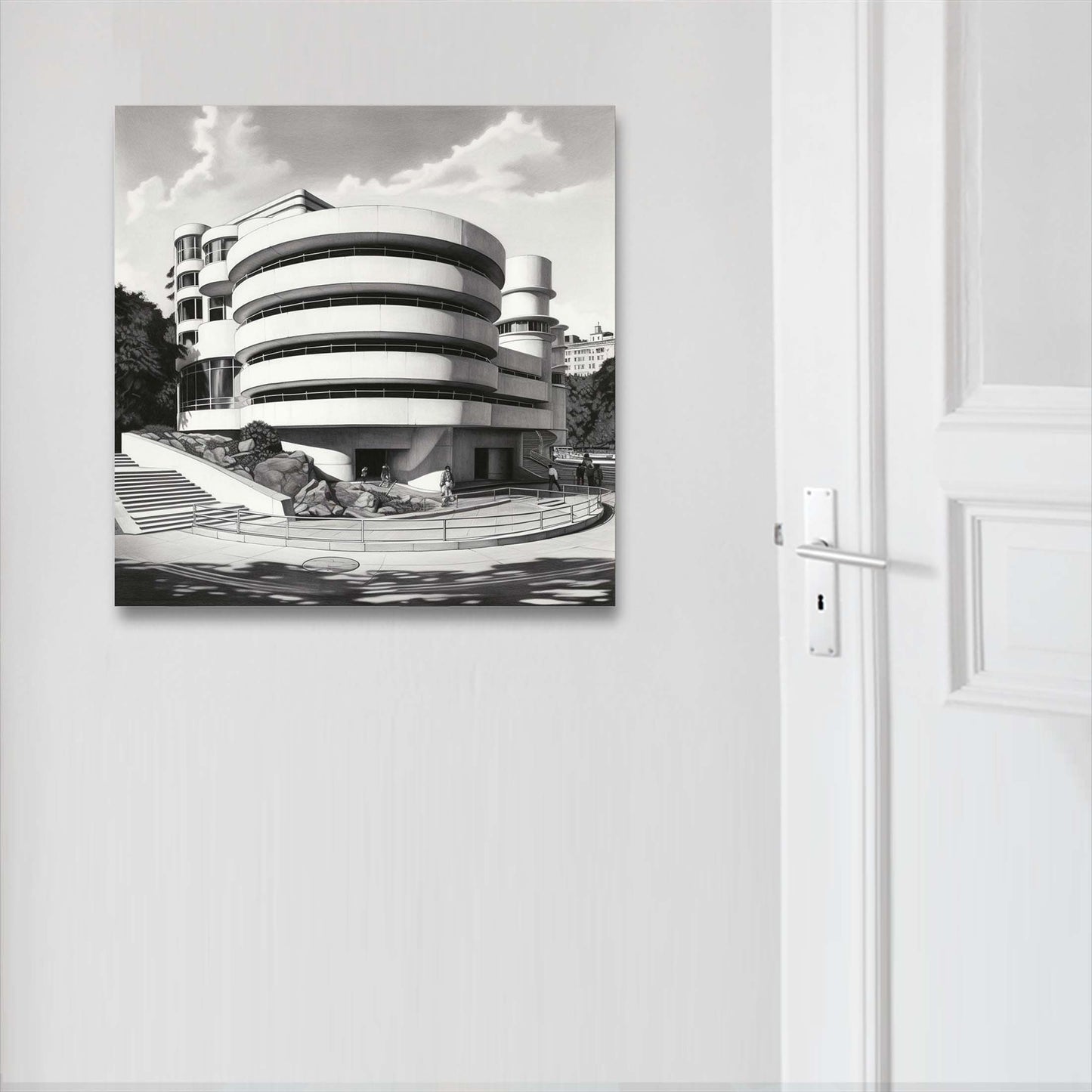 New York Guggenheim Museum - Peinture murale à la manière d'un dessin