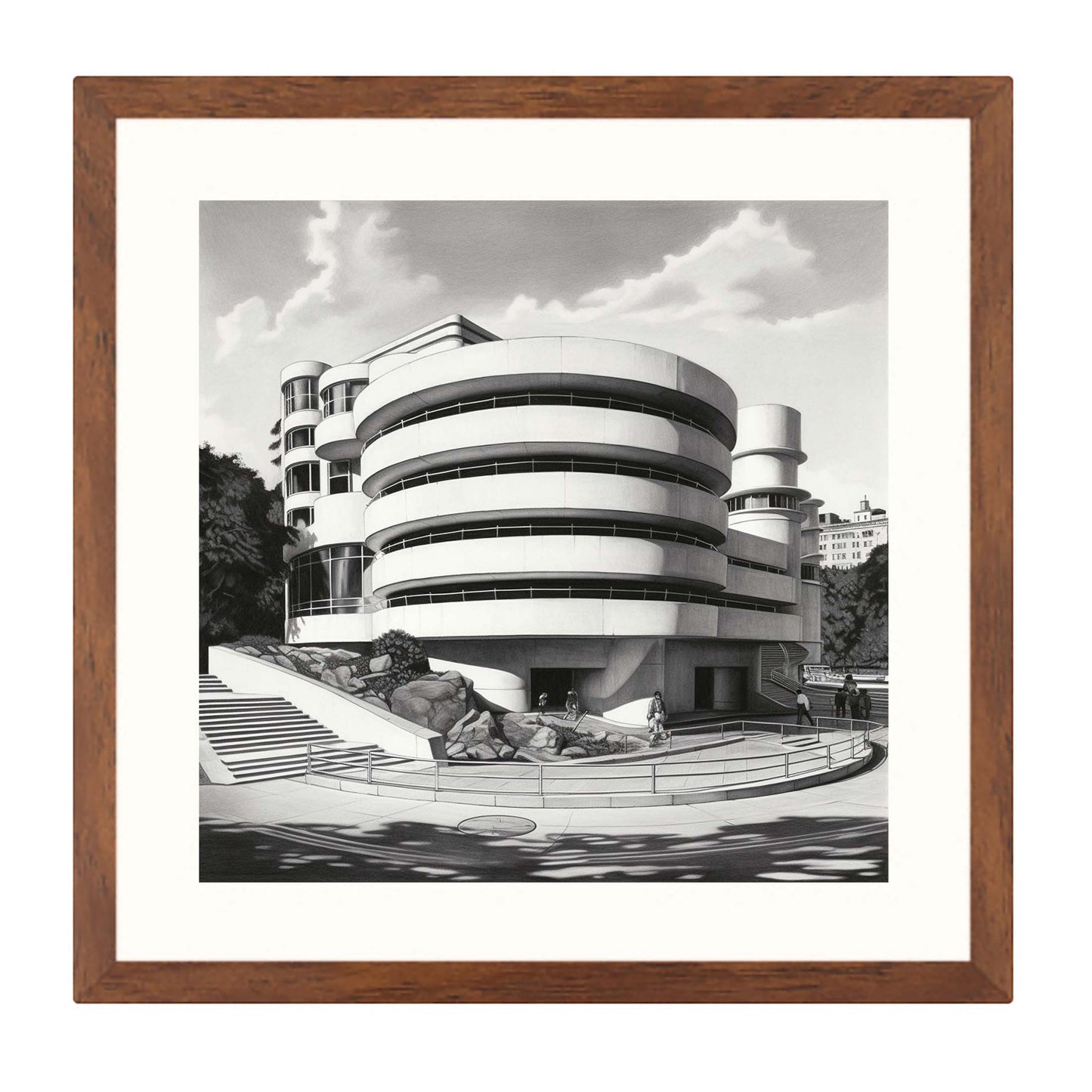 New York Guggenheim Museum - Peinture murale à la manière d'un dessin