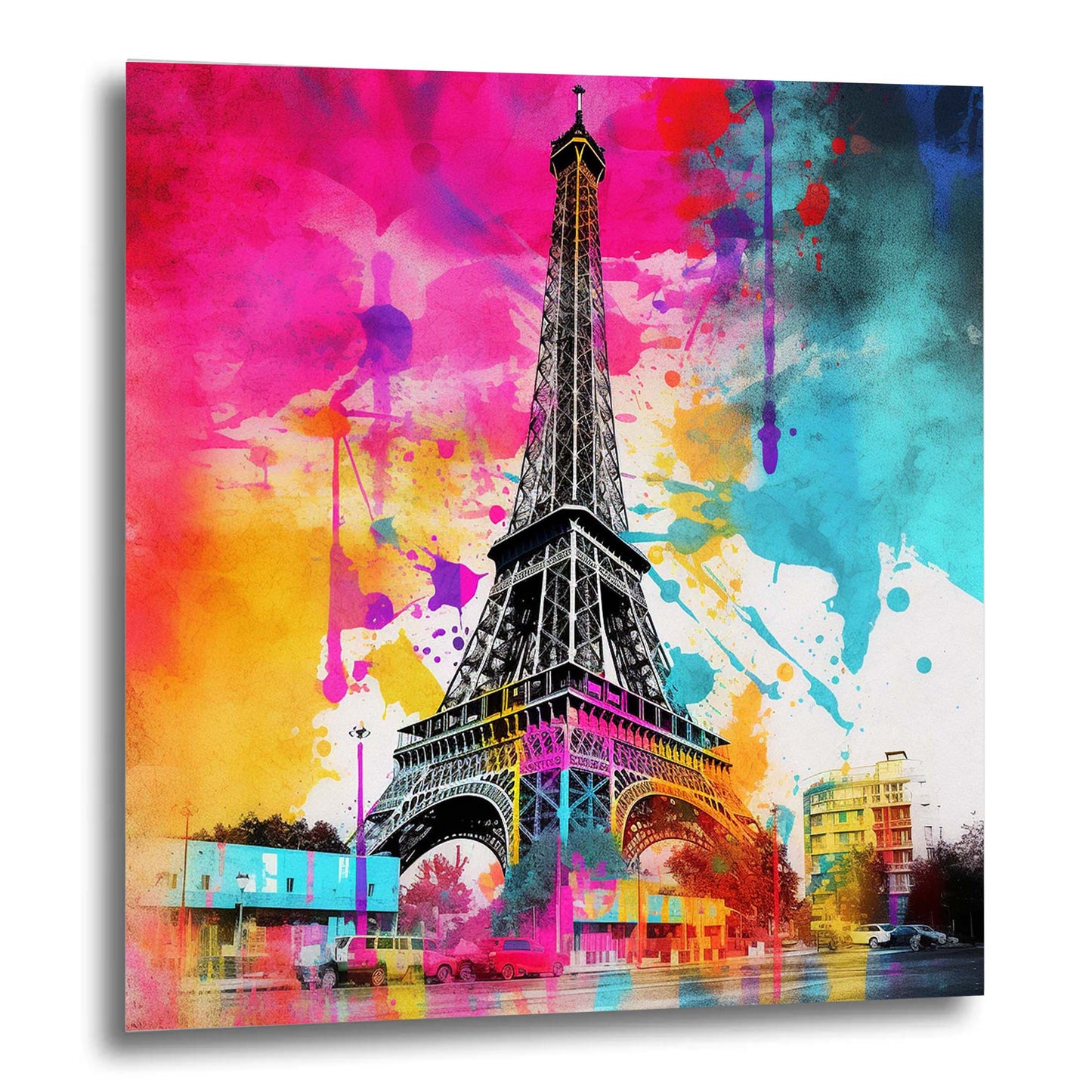 Paris Tour Eiffel - murale dans un style pop art