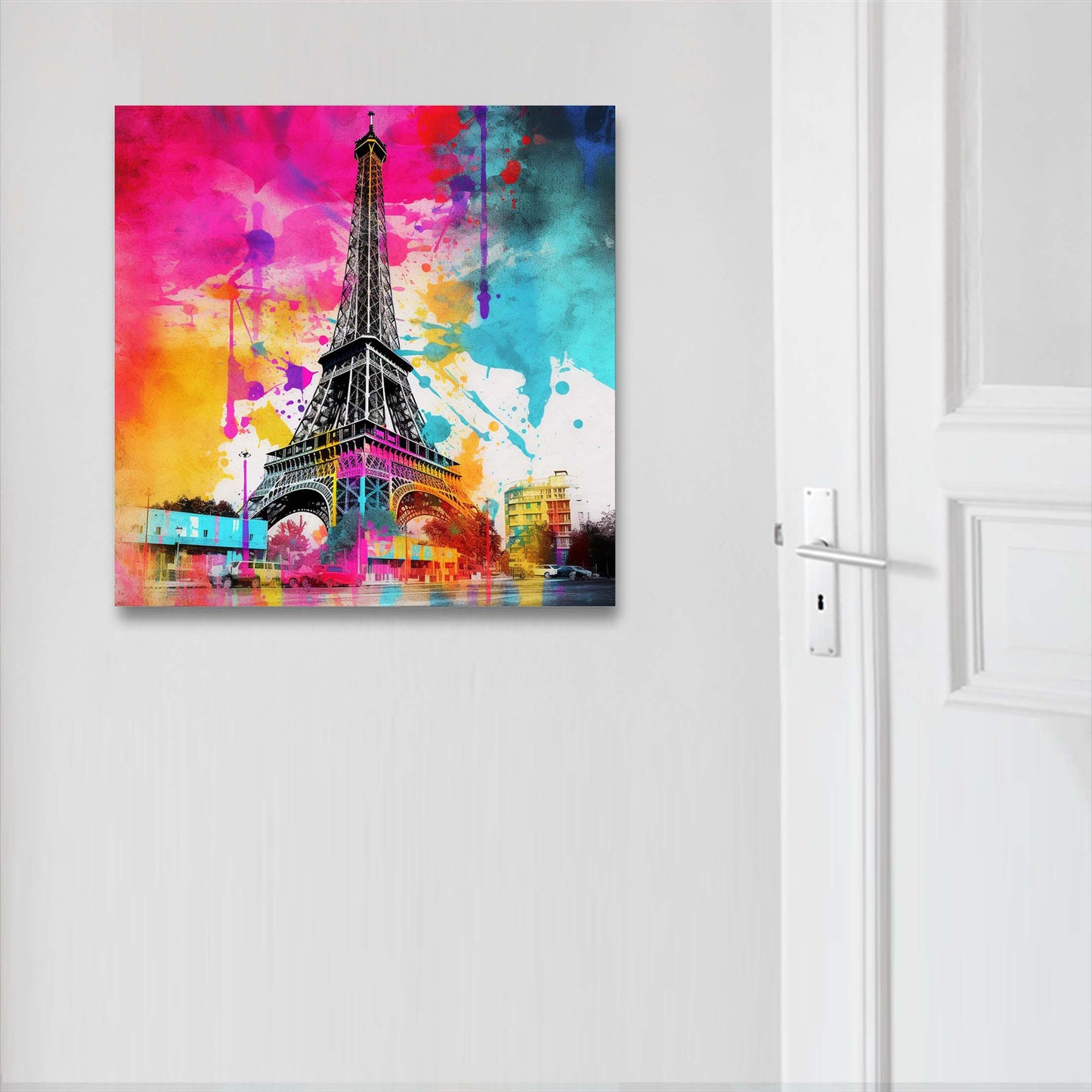 Paris Tour Eiffel - murale dans un style pop art