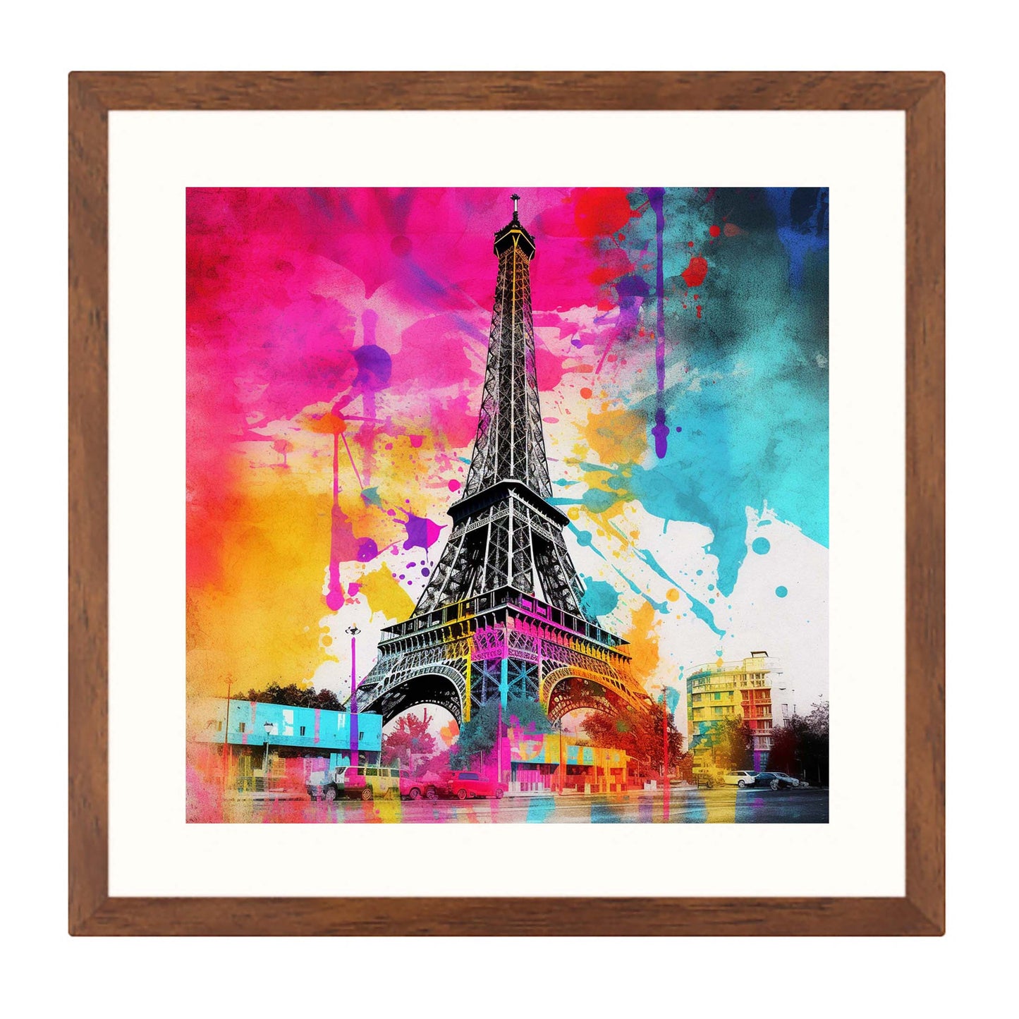Paris Tour Eiffel - murale dans un style pop art