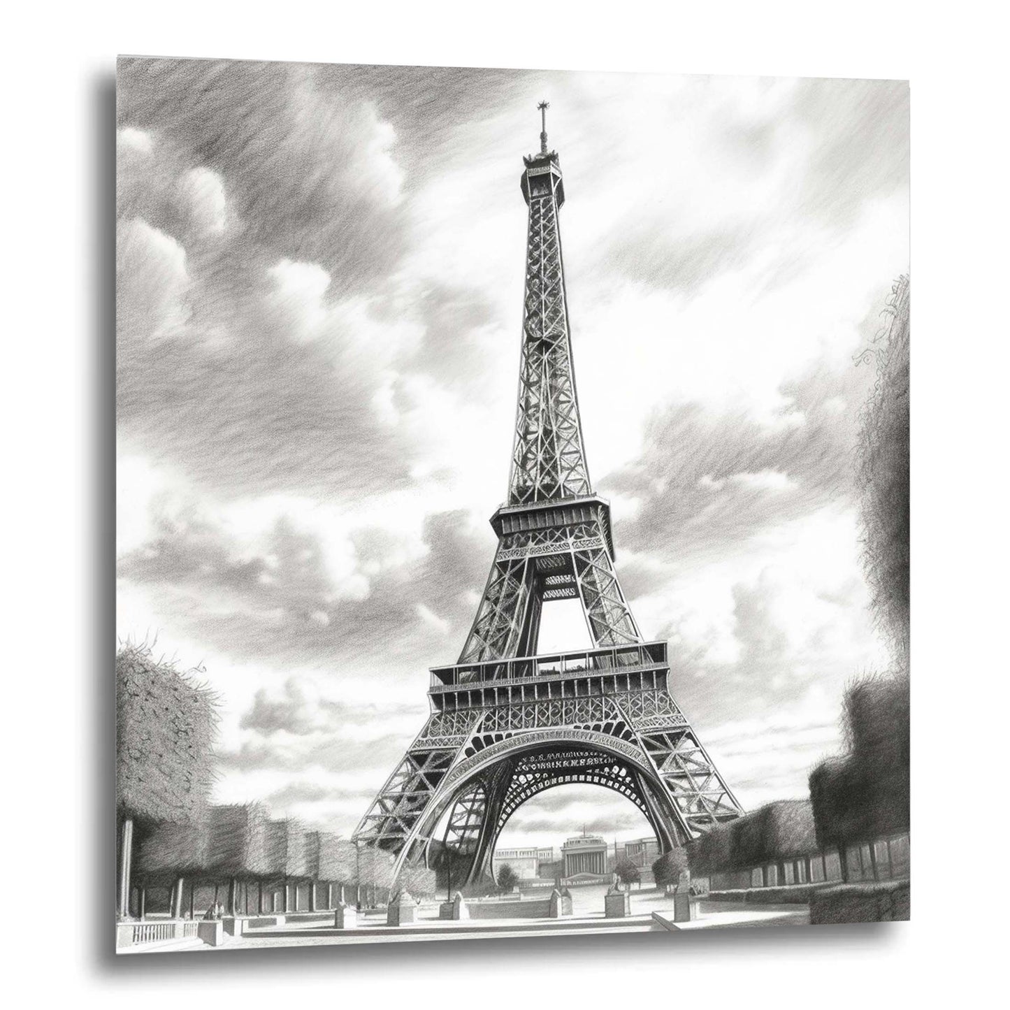 Paris Tour Eiffel - peinture murale à la manière d'un dessin